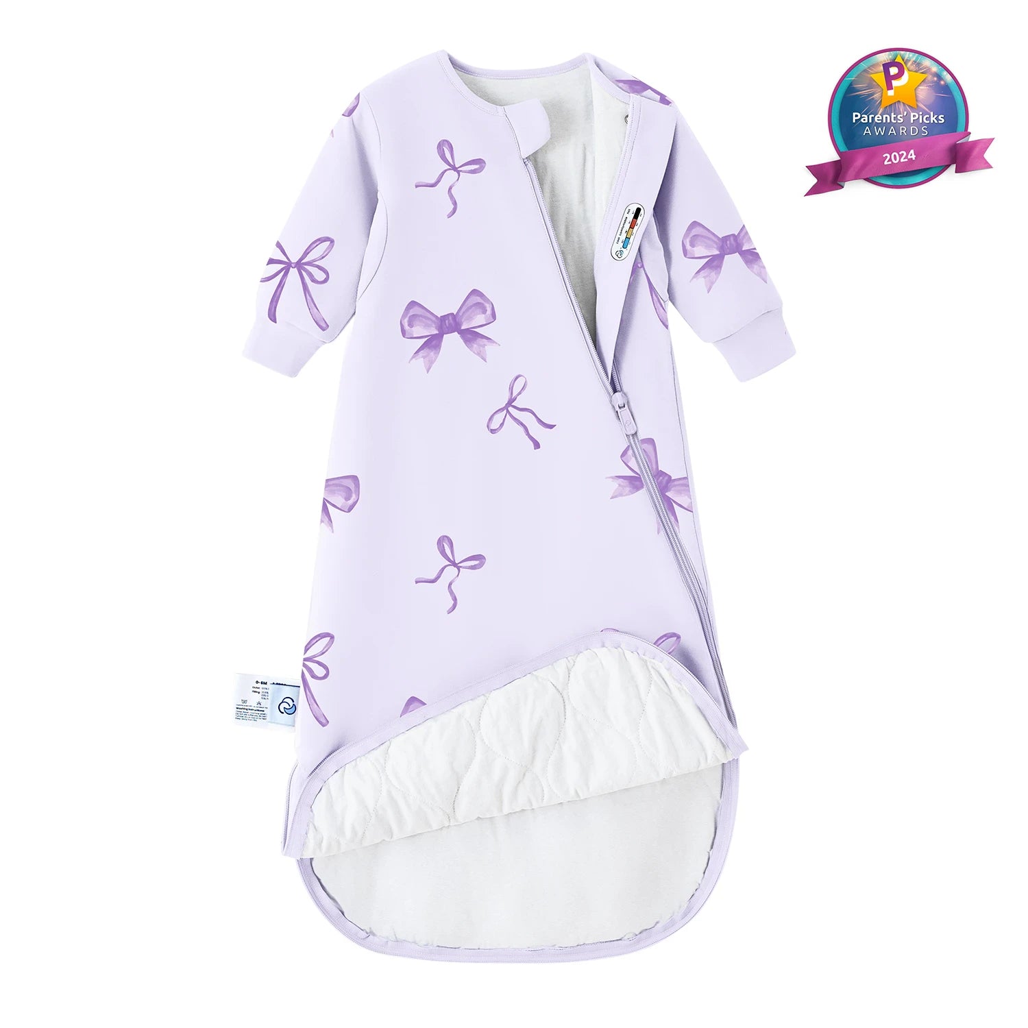All_Season_Long_Sleeve_Sleep_Sack_1.0_TOG_-_Organic_Cotton_Camel_Wool_-_Lavender_Bow-1