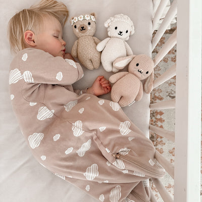 All Season Long Sleeve Sleep Sack 1.0 TOG - Organic Cotton & Camel Wool - Pink Sky