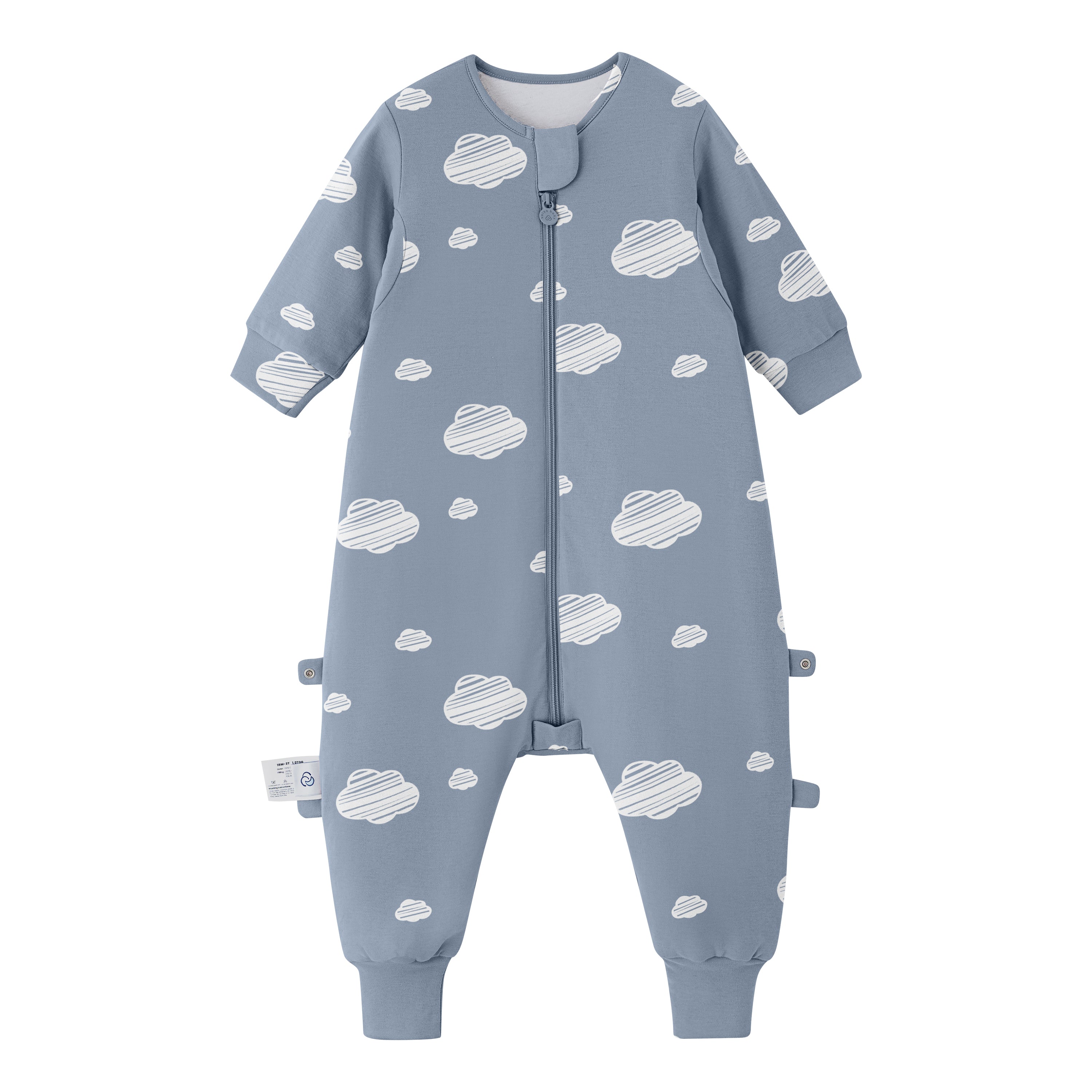 All Season Long Sleeve Sleep Sack Walker 1.0 TOG - Organic Cotton & Camel Wool - Blue Sky
