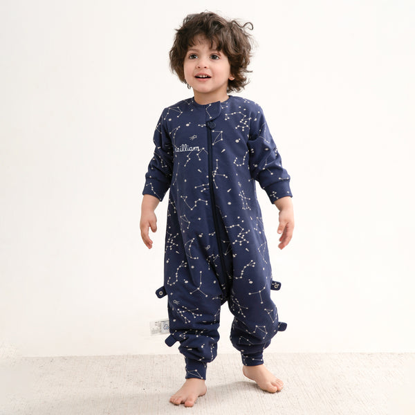 All Season Long Sleeve Sleep Sack Walker 1.0 TOG - Organic Cotton & Camel Wool - Constellation