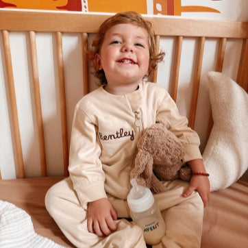 All Season Long Sleeve Sleep Sack Walker 1.0 TOG - Organic Cotton & Camel Wool - Cream