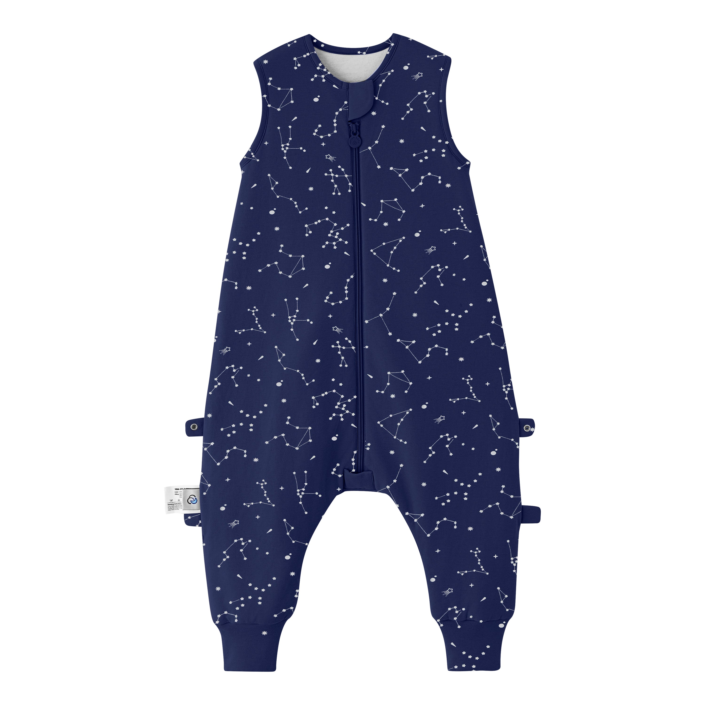 All Season Sleeveless Sleep Sack Walker 1.0 TOG - Organic Cotton & Camel Wool - Constellation
