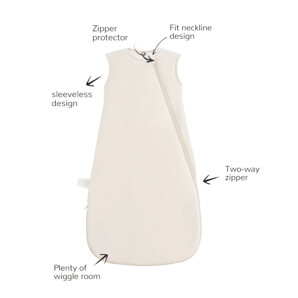 Baby Bamboo Quilted Sleeveless Sleep Sack TOG 1.0 - Creamy White