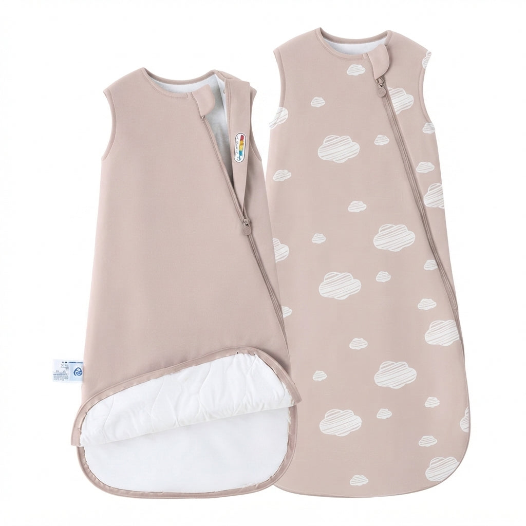 Camel Wool Sleeveless Sleep Sack 2-Pack 1.0 TOG - Dusty Pink & Pink Sky | Kaiya Baby