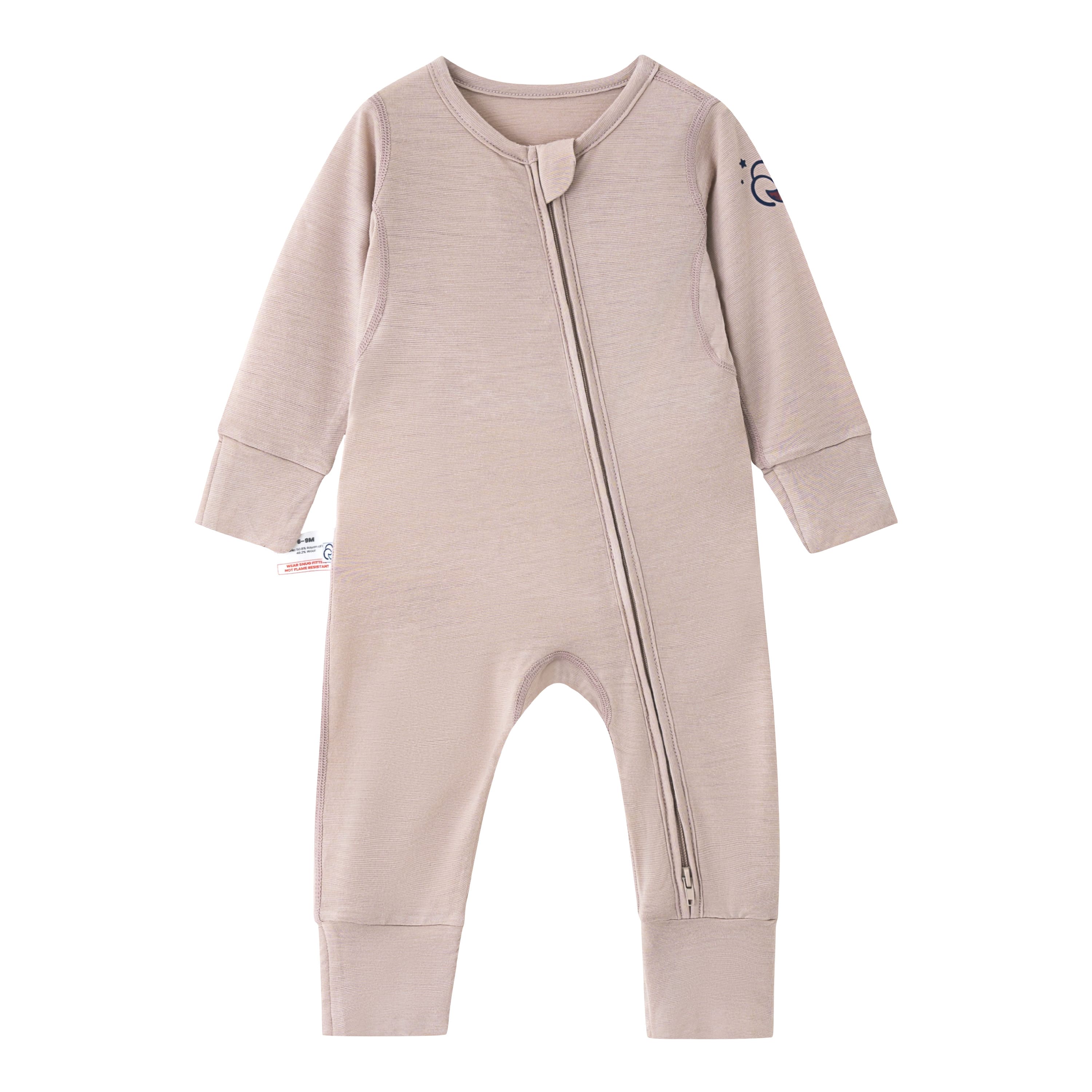 ClimaCuddle Zipped Baby Romper - Merino Wool & Rayon Bamboo - Dusty Pink