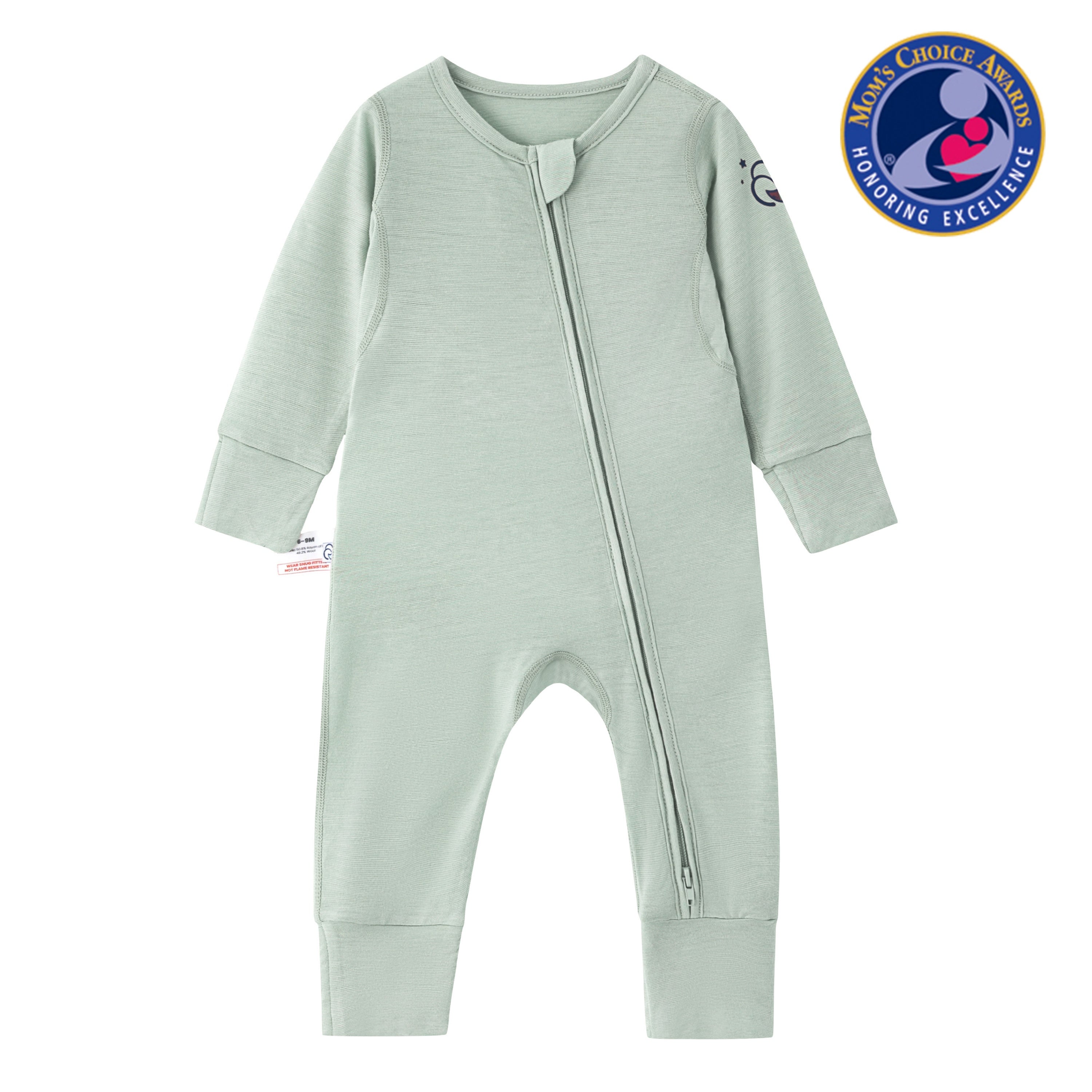 ClimaCuddle-Zipped-Baby-Romper-Merino-Wool-Rayon-Bamboo-Pea-Green6