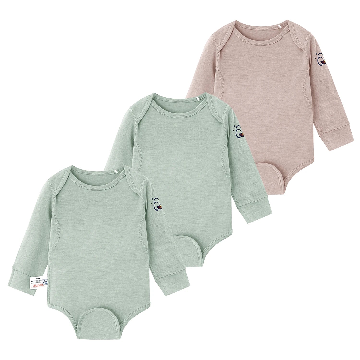 ClimaCuddle® Baby Bodysuit  Long Sleeve - Merino Wool & Bamboo Rayon 3-Pack Bundle