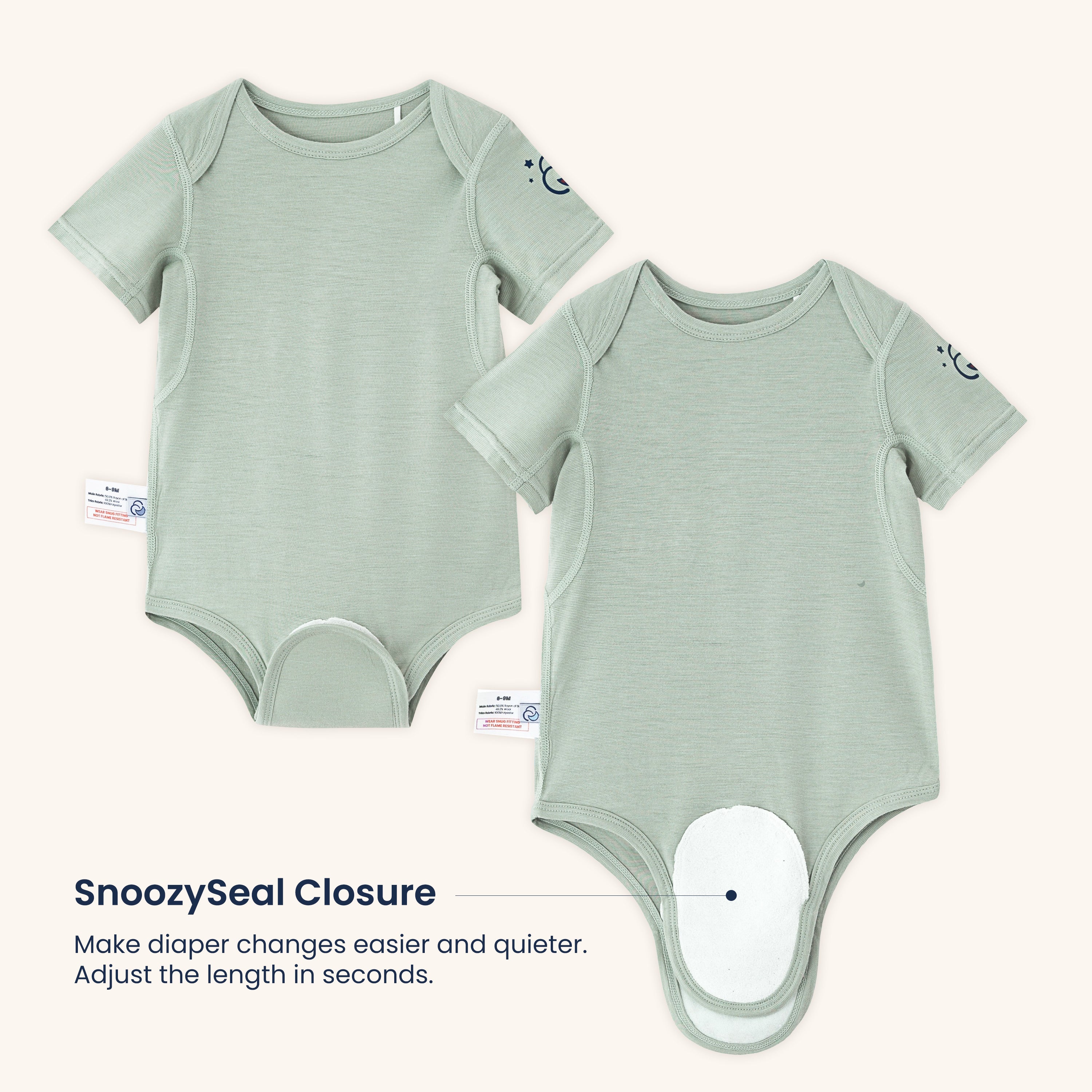ClimaCuddle® Zipped Baby Romper - Merino Wool & Bamboo Rayon Bodysuit 