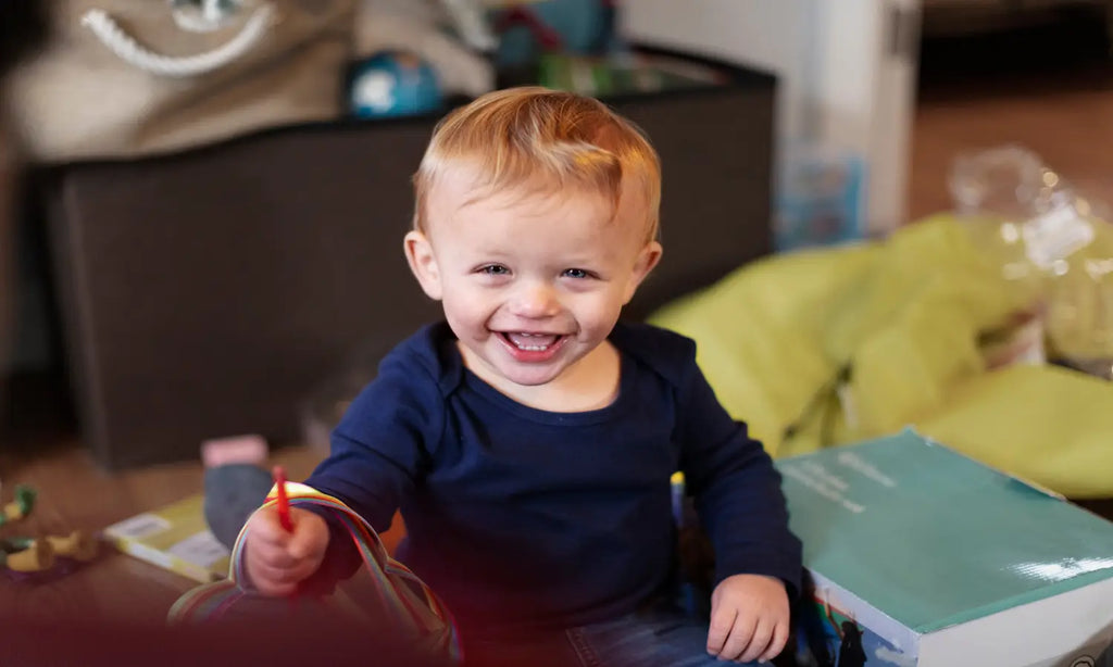 Close up kid playing indoors