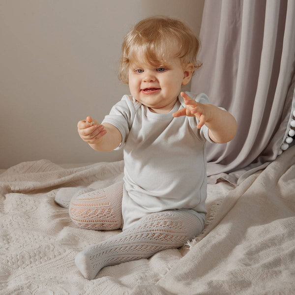 Organic Cotton Half Sleeves Snap Bodysuit+Essentials Shorts - Whisper Green