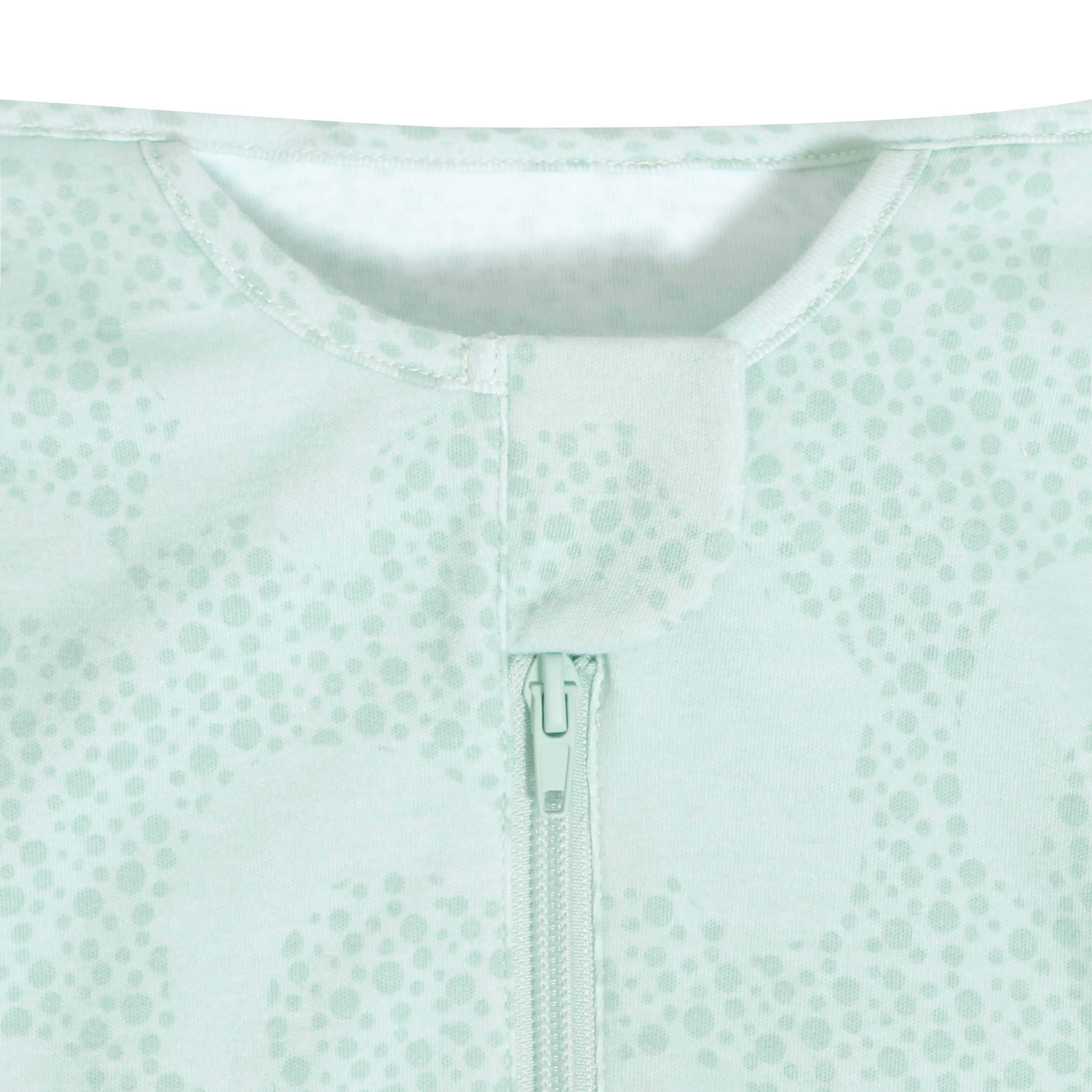 2-in-1 Organic Cotton Zipper Baby Swaddle Up Sack 0.5 TOG - Mint Sky