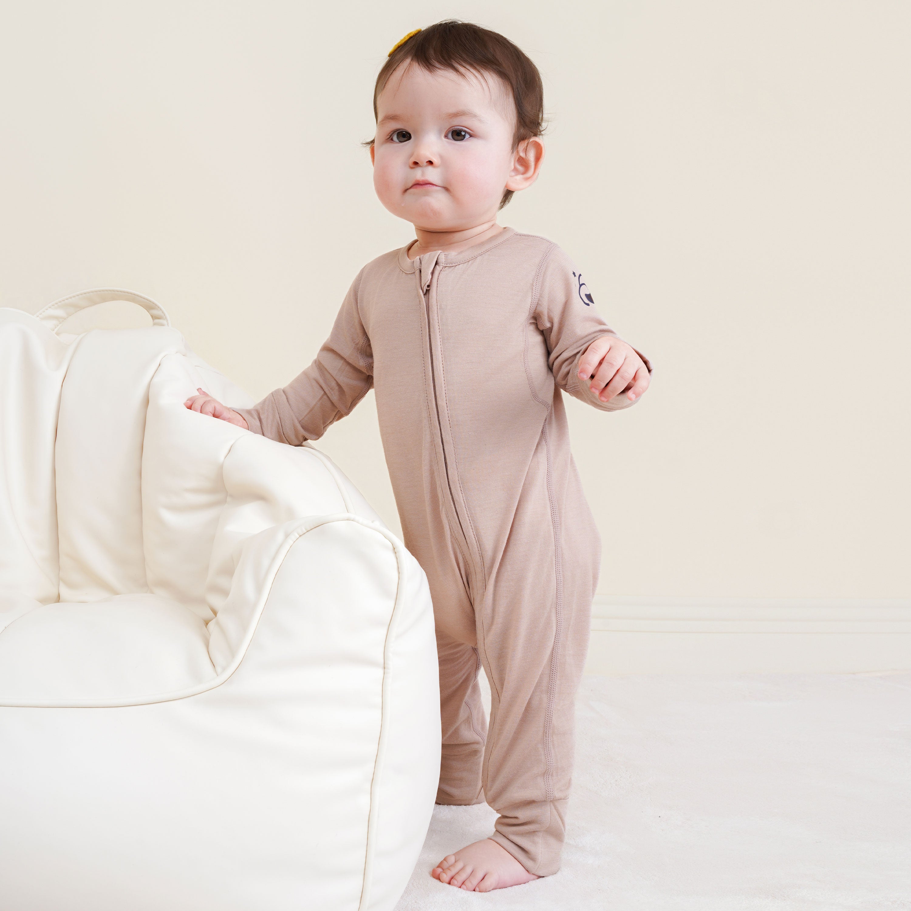 Sleeveless Sleep Sack 1.0 TOG - Organic Cotton & Camel Wool-Pink Sky + Baby Romper - Merino Wool & Rayon Bamboo - Pink Bundle
