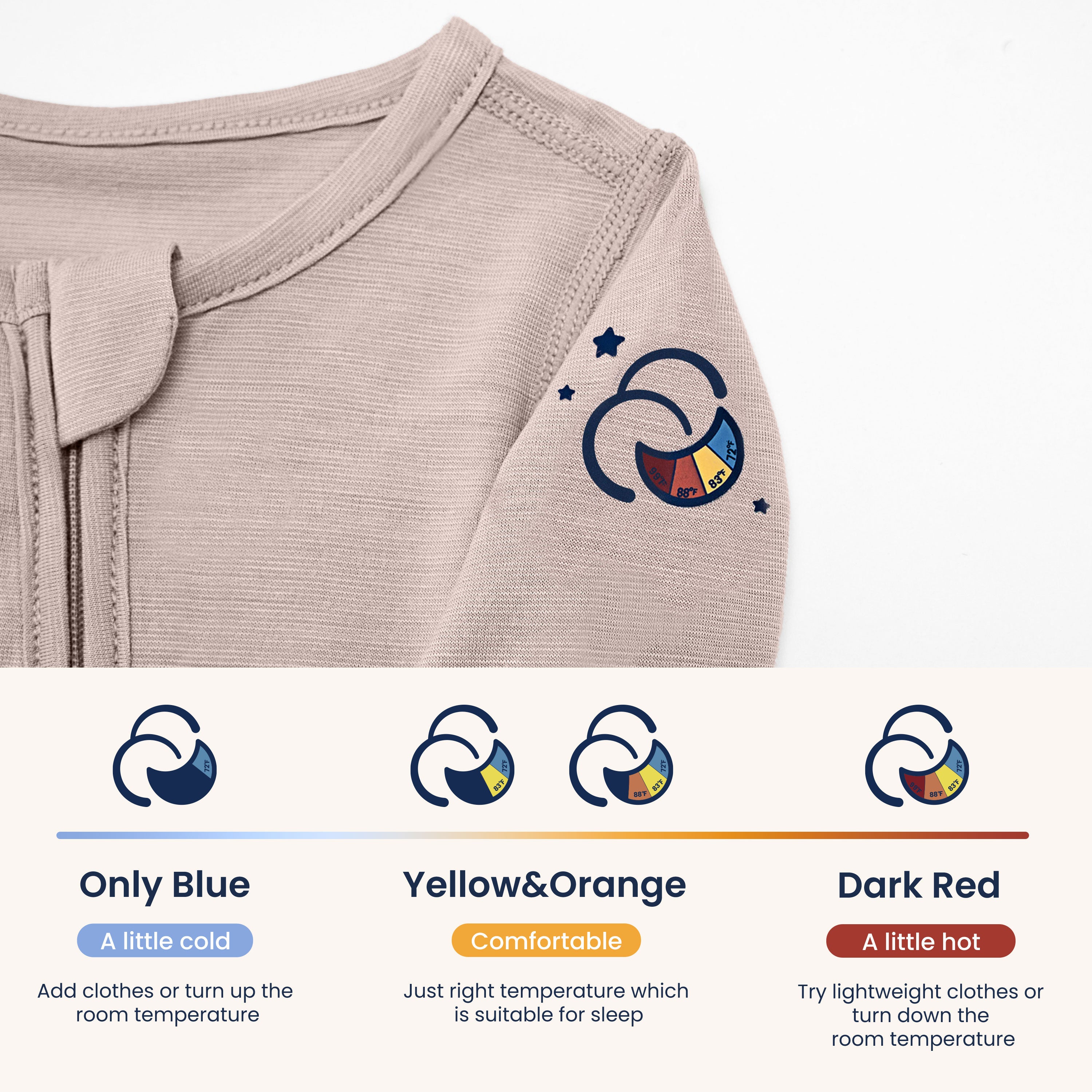 ClimaCuddle™ Zipped Baby Romper - Merino Wool & Rayon Bamboo - Dusty Pink