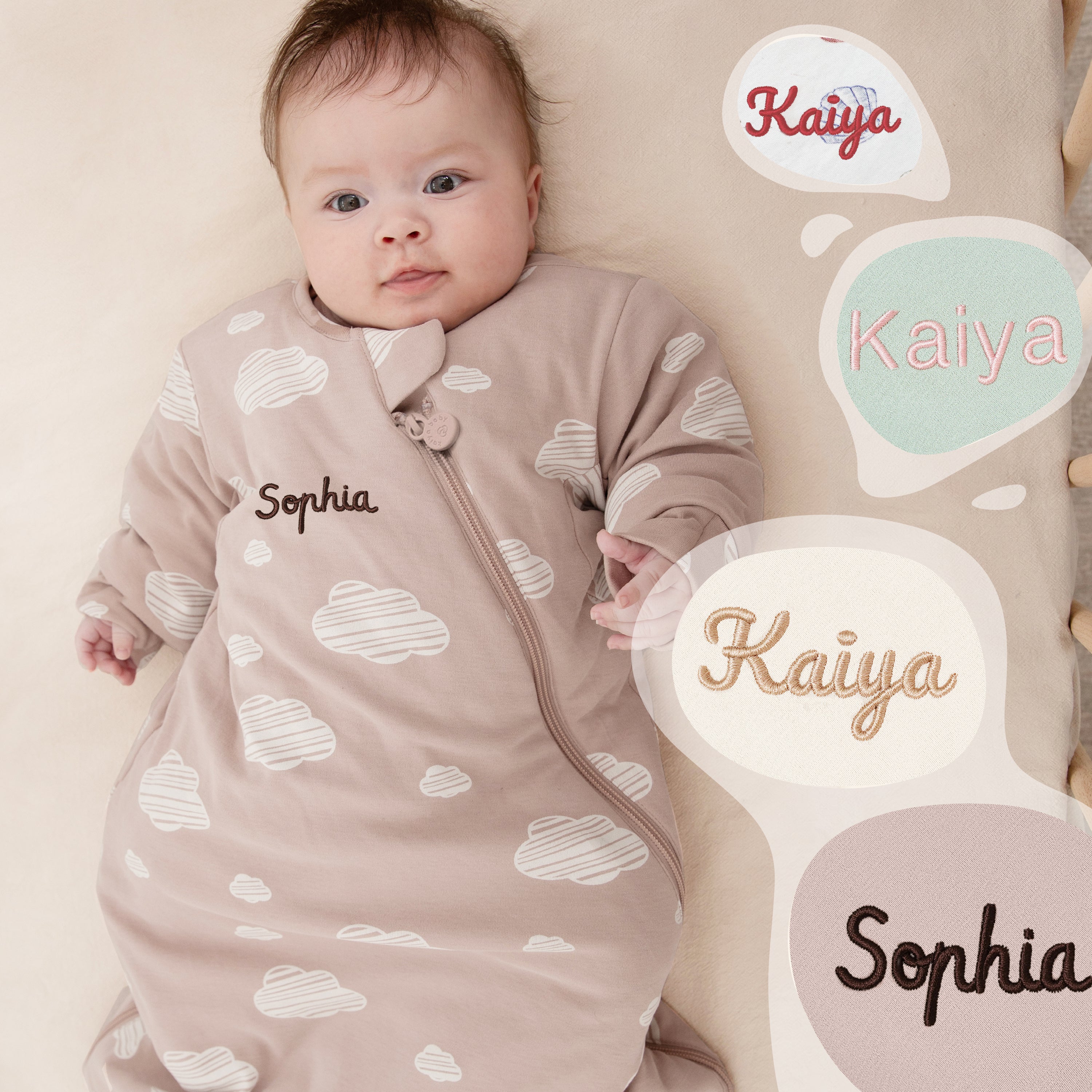 Long Sleeve Sleep Sack 1.0 TOG Organic Cotton & Camel Woo Pink Sky