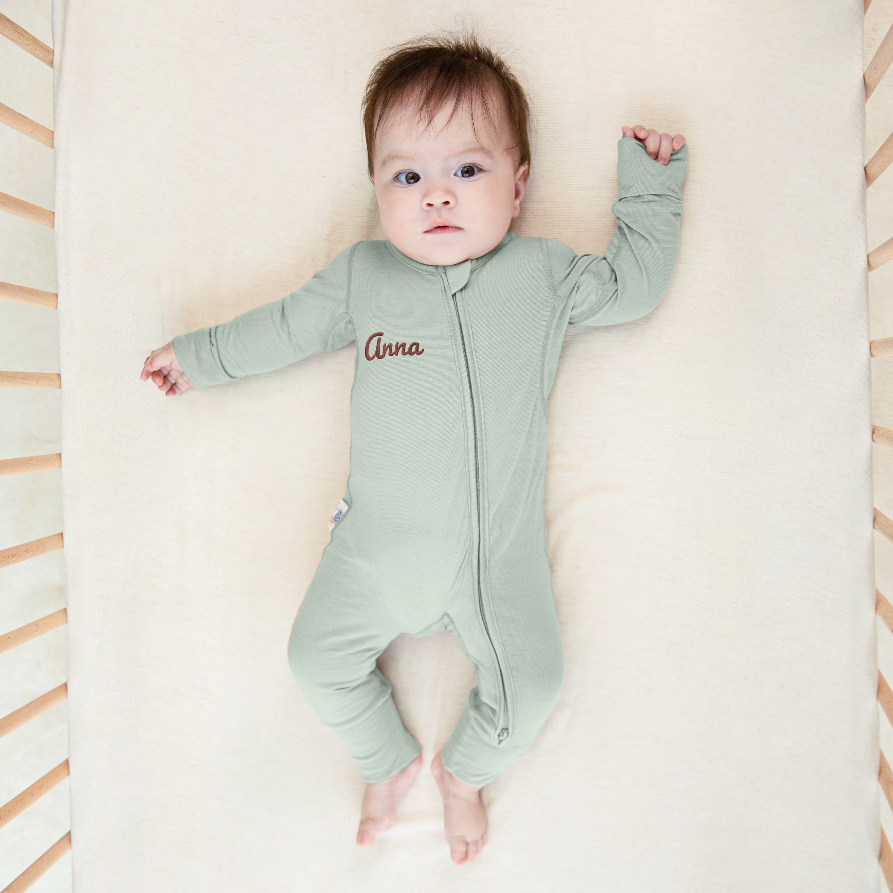 Newborn Bundle-ClimaCuddle™ Bodysuit+Romper+Camel Wool Sleep Sack+Crib Sheet -Green
