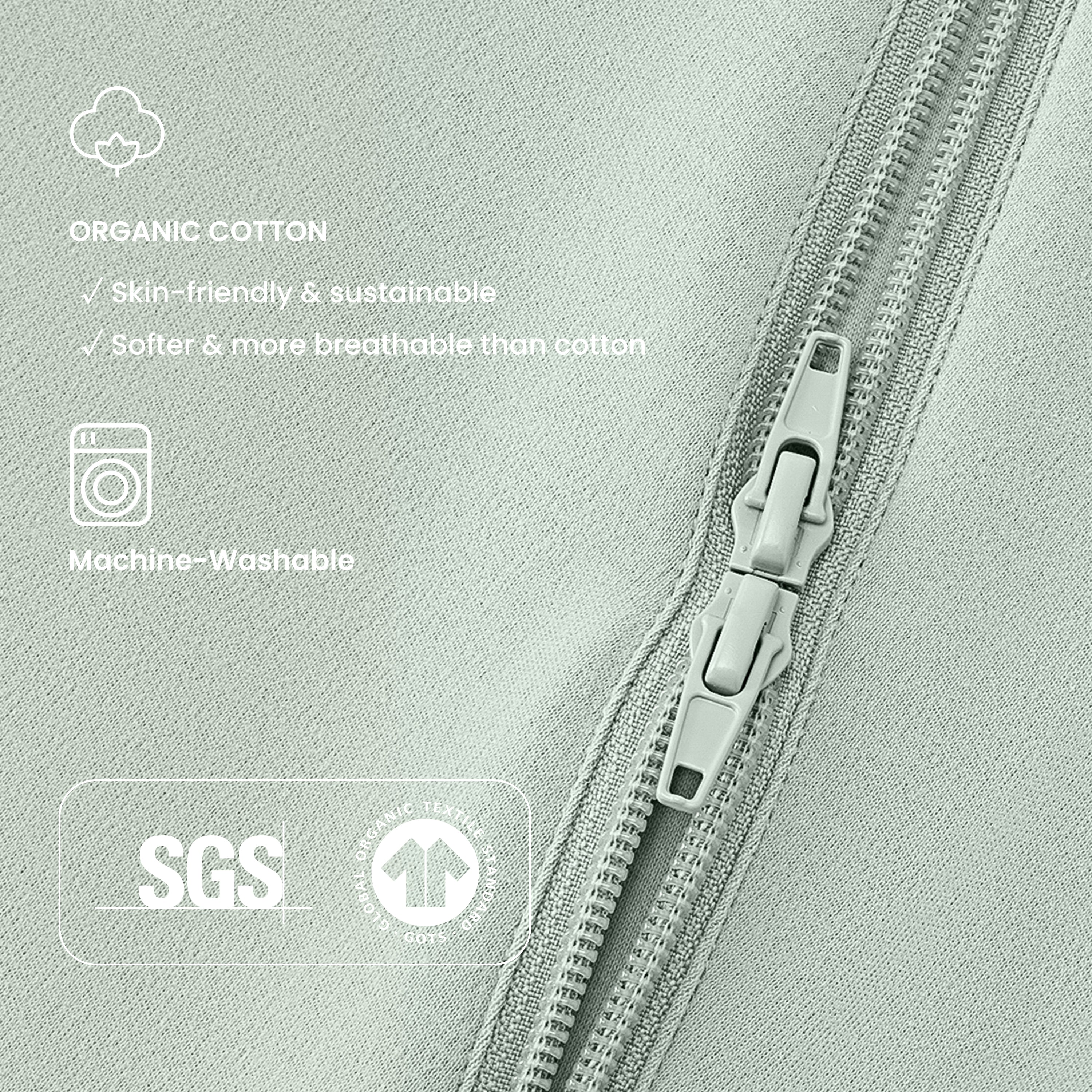 Organic Long Sleeve Sleep Sack 0.5 TOG - Pea Green