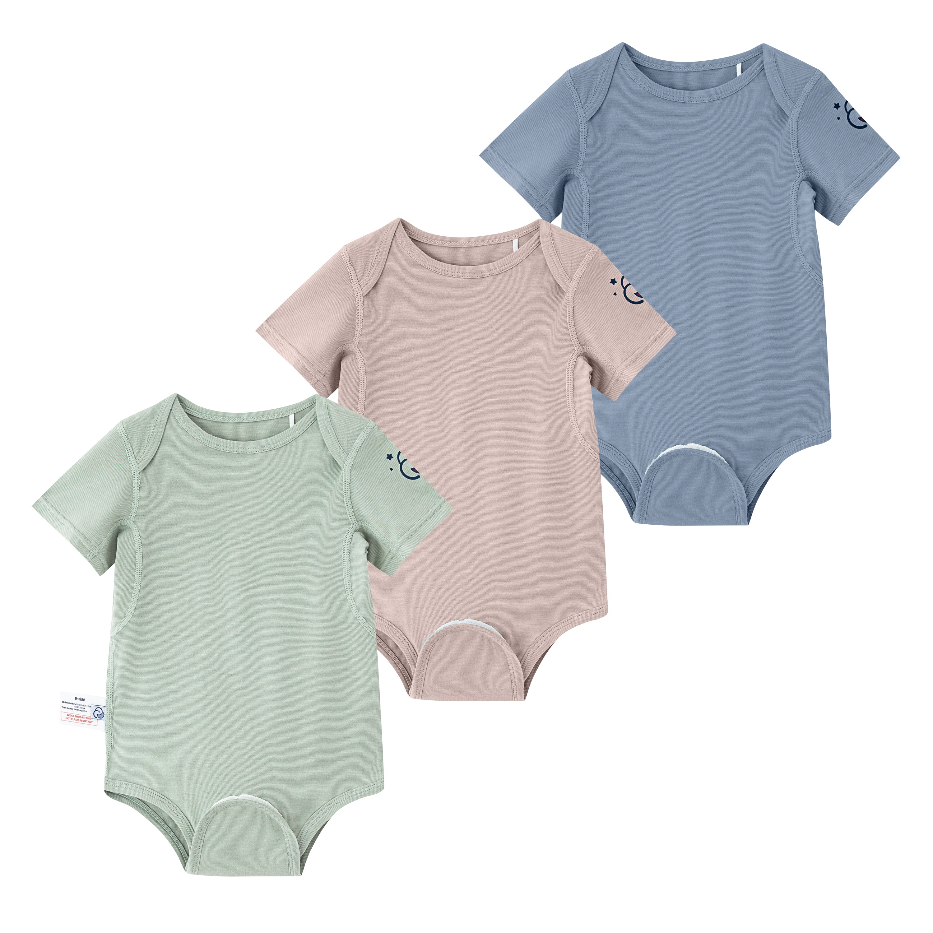 ClimaCuddle™ Baby Bodysuit Long Sleeve - Merino Wool & Rayon Bamboo 3- Pack Bundle