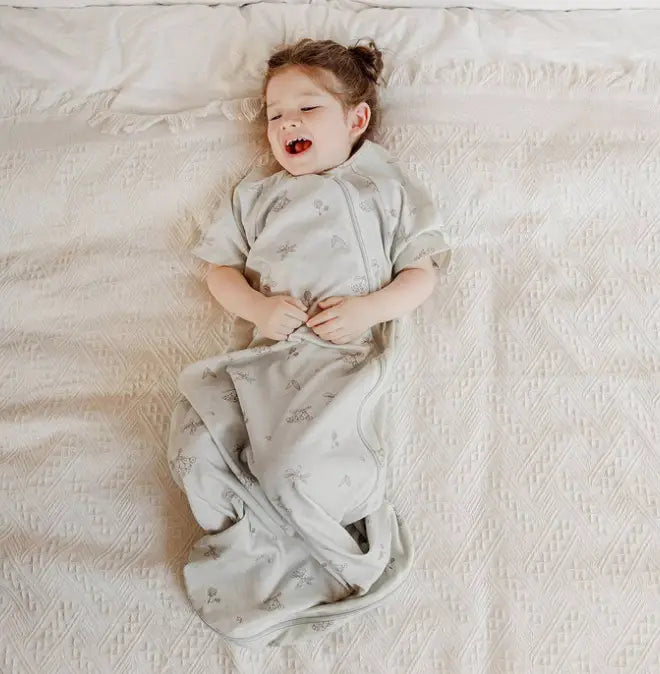 Short Sleeves Baby Sleep Sack With Mesh Cotton Bacca Mint