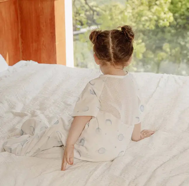 Short Sleeves Baby Sleep Sack With Mesh Cotton - Galaxy Supernova