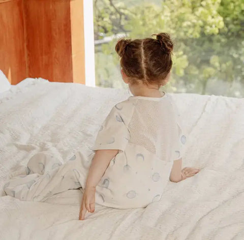Short Sleeves Baby Sleep Sack With Mesh Cotton - Galaxy Supernova