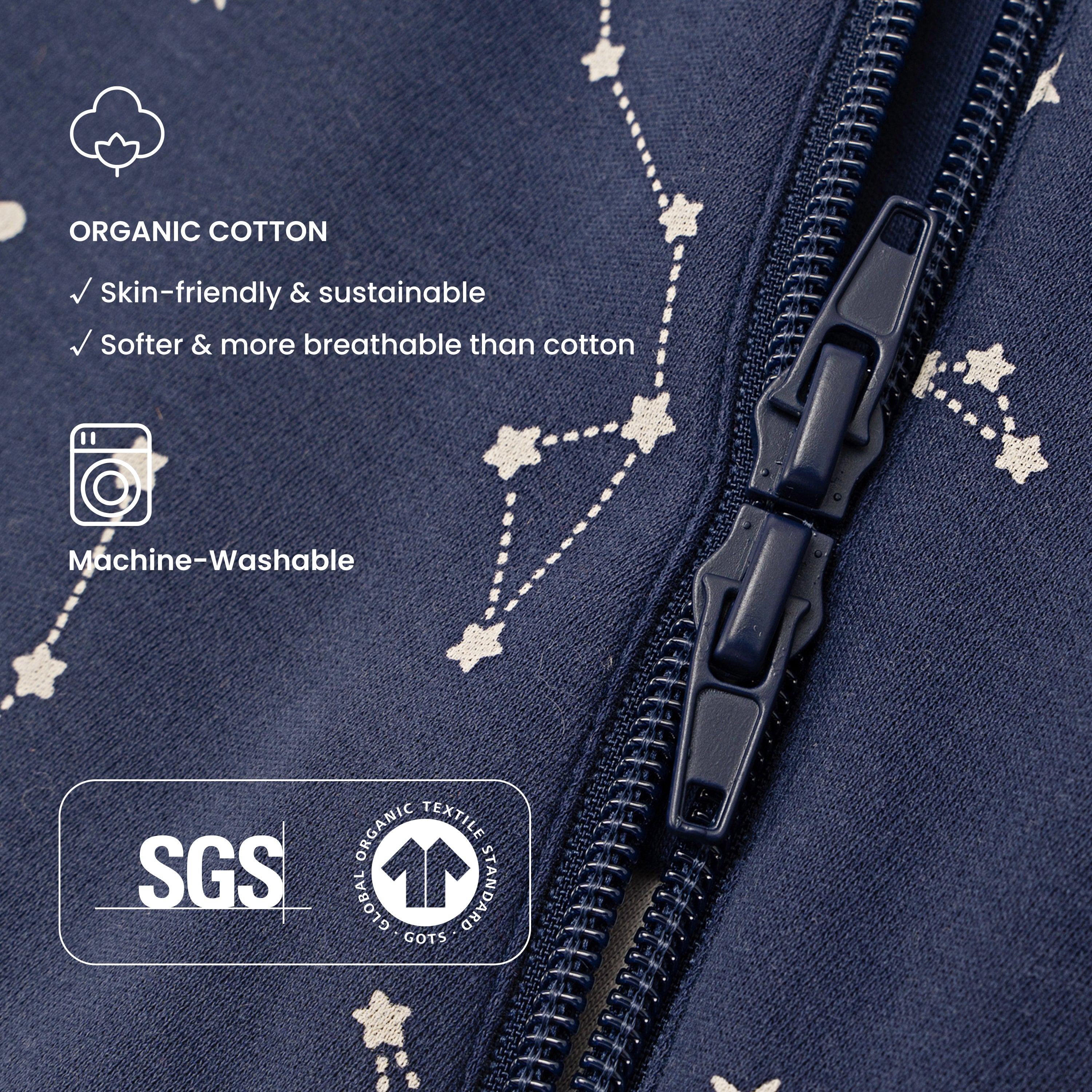 Sleeveless Sleep Sack 0.5 TOG - Organic Cotton - Constellation