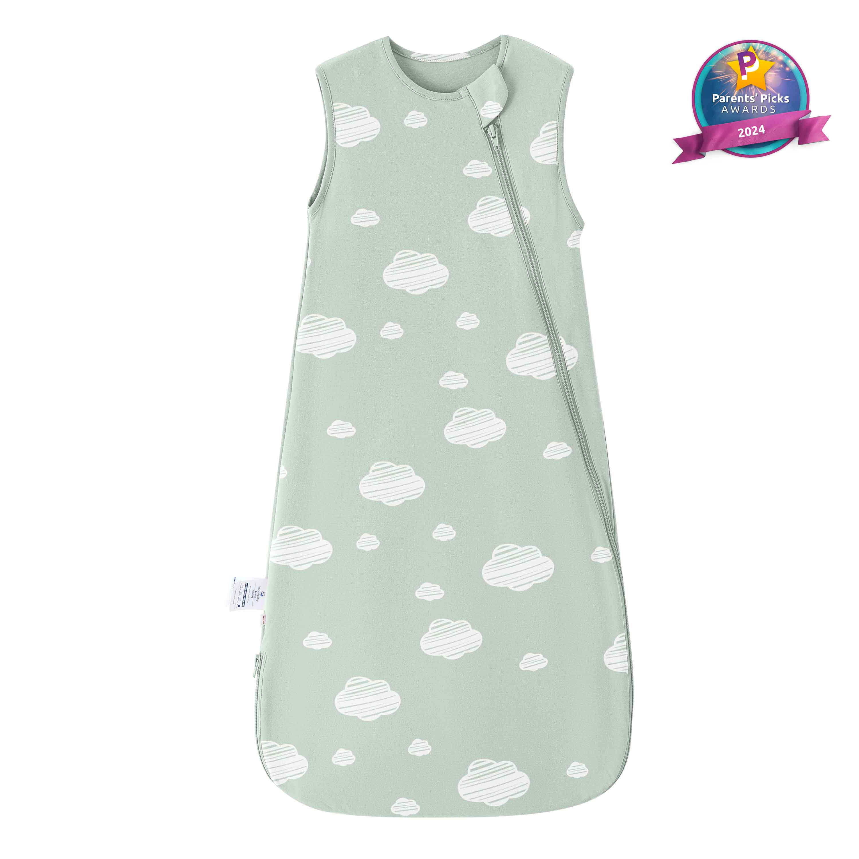Sleeveless Sleep Sack 0.5 TOG - Organic Cotton - Green Sky-9