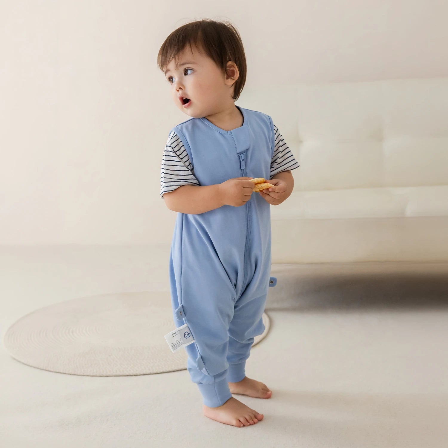 Sleeveless Sleep Sack Walker 0.5 TOG - Organic Cotton - Quiet Sky