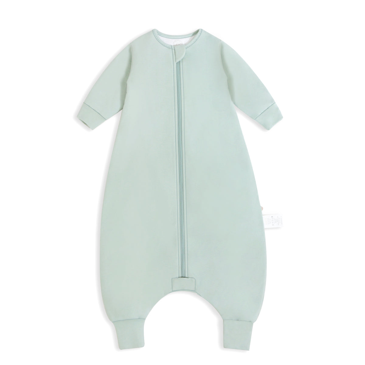 Toddler Zip Sleep Sack Organic Cotton Long Sleeve With Footie 1.0 TOG - Pea Green