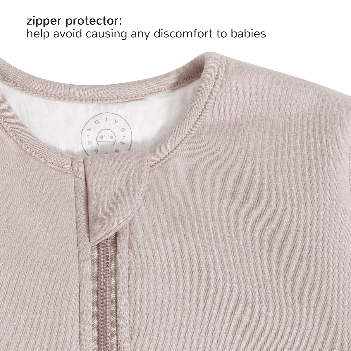 Toddler Zip Sleep Sack Organic Cotton Long Sleeve With Footie 2.5 TOG Zipper Pretector - Smoky Pink