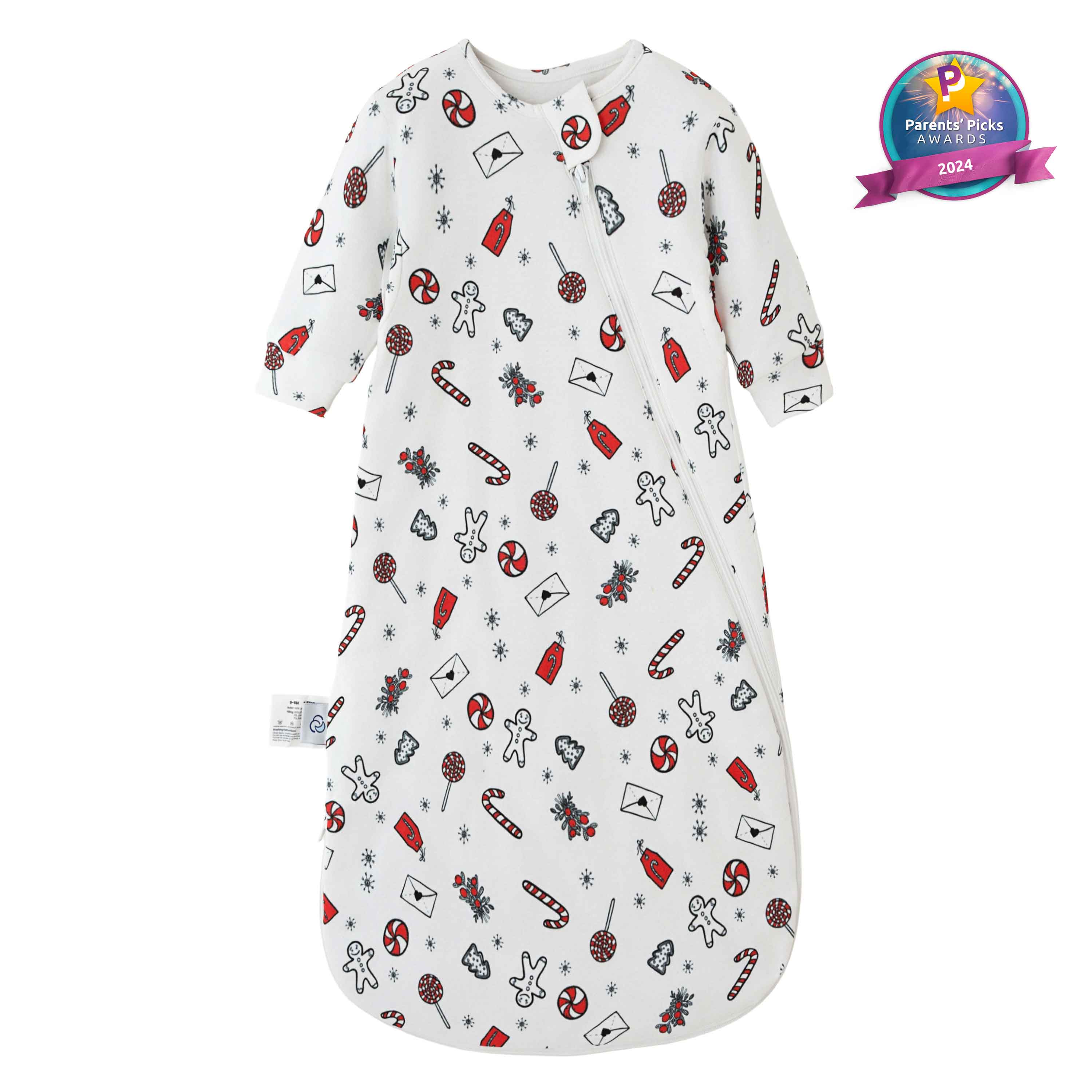 Warm Long Sleeve Sleep Sack 2.5 TOG - Organic Cotton & Camel Wool - Sweet Holiday