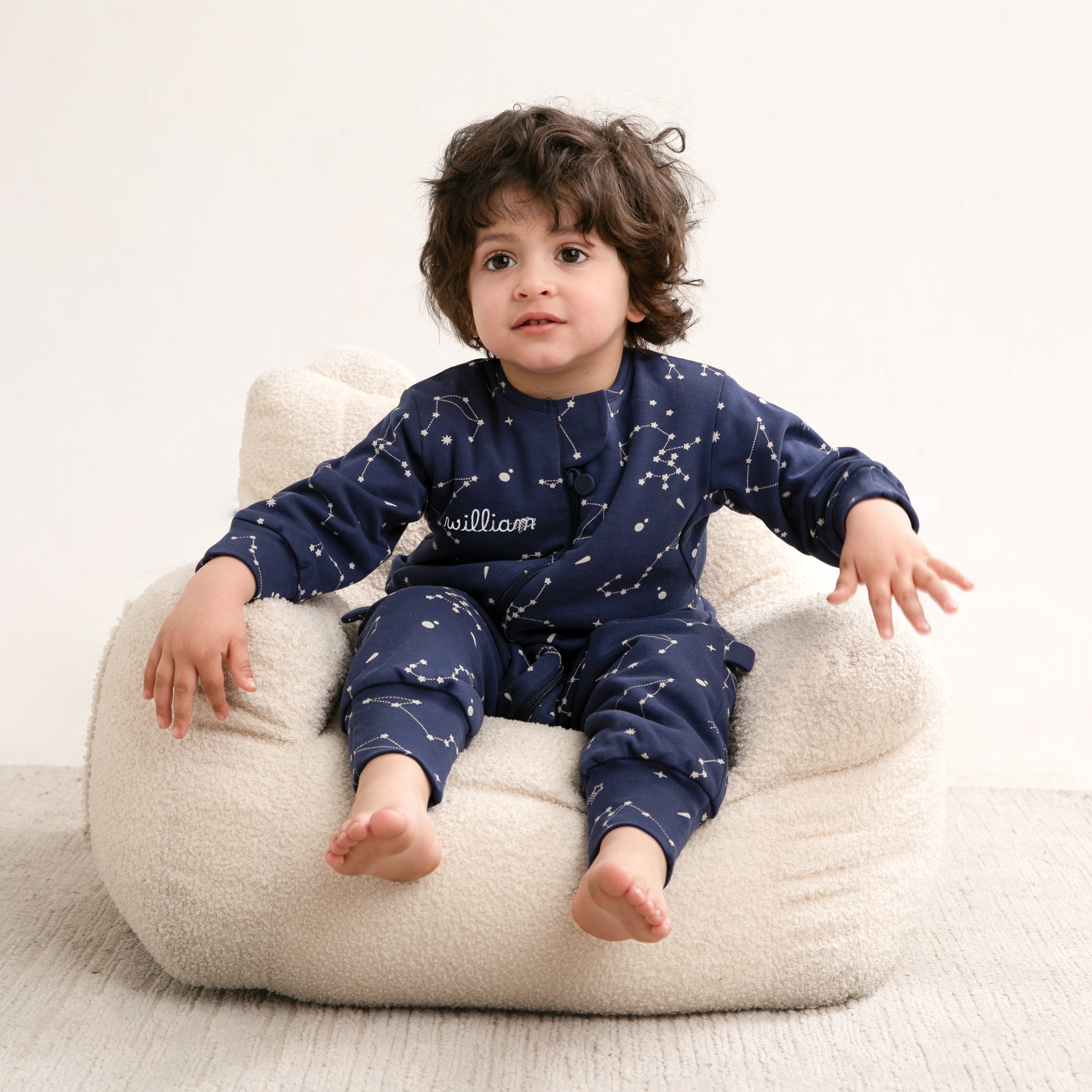 Warm Long Sleeve Sleep Sack Walker 2.5 TOG - Organic Cotton & Camel Wool - Constellation-5