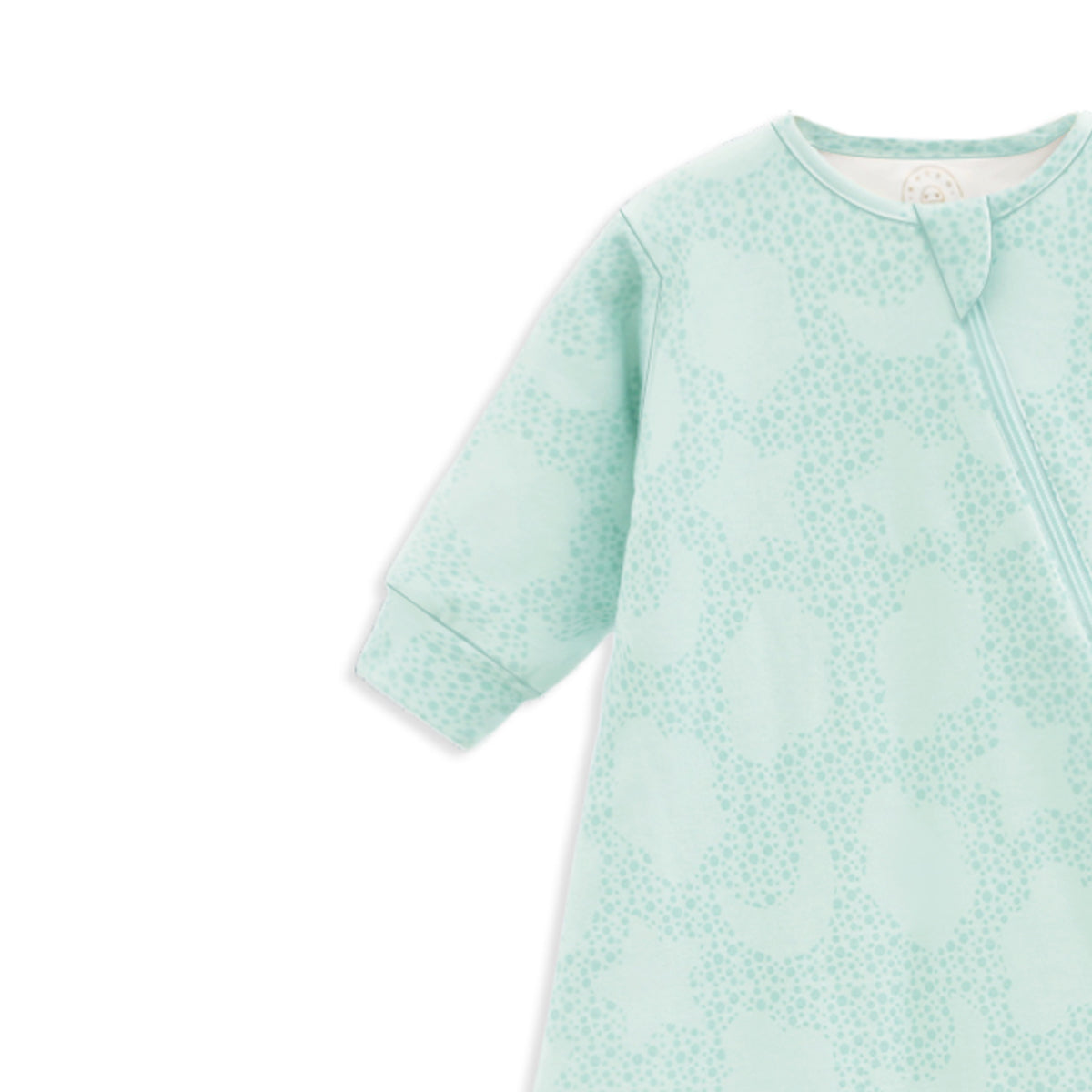 Winter Zip Sleep Sack With Sleeves 3.5 TOG Custom Embroidery - Mint Sky