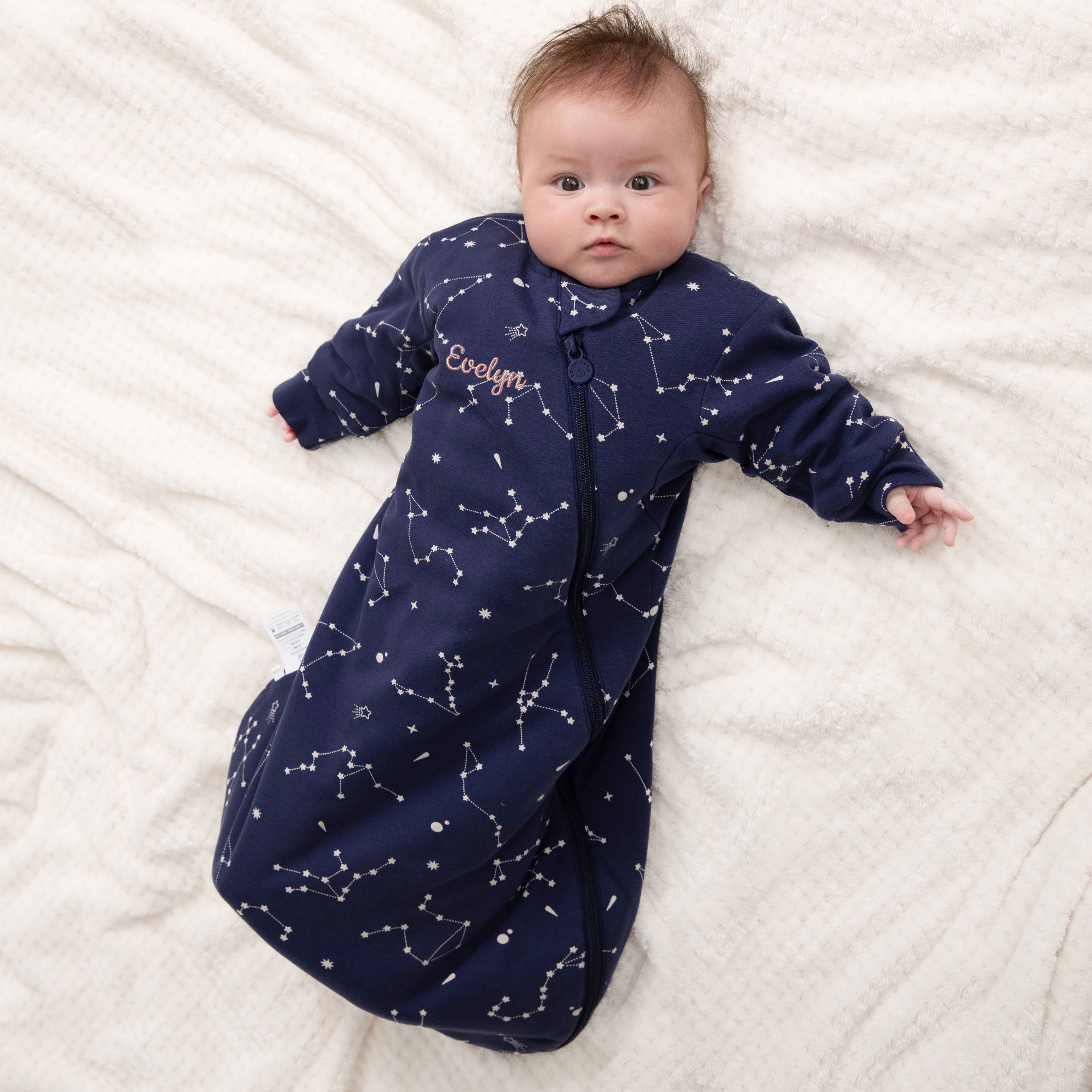 Winter Long Sleeve Sleep Sack 2-Pack (2.5 & 3.5 TOG) | Organic Cotton & Camel Wool | Cream & Constellation
