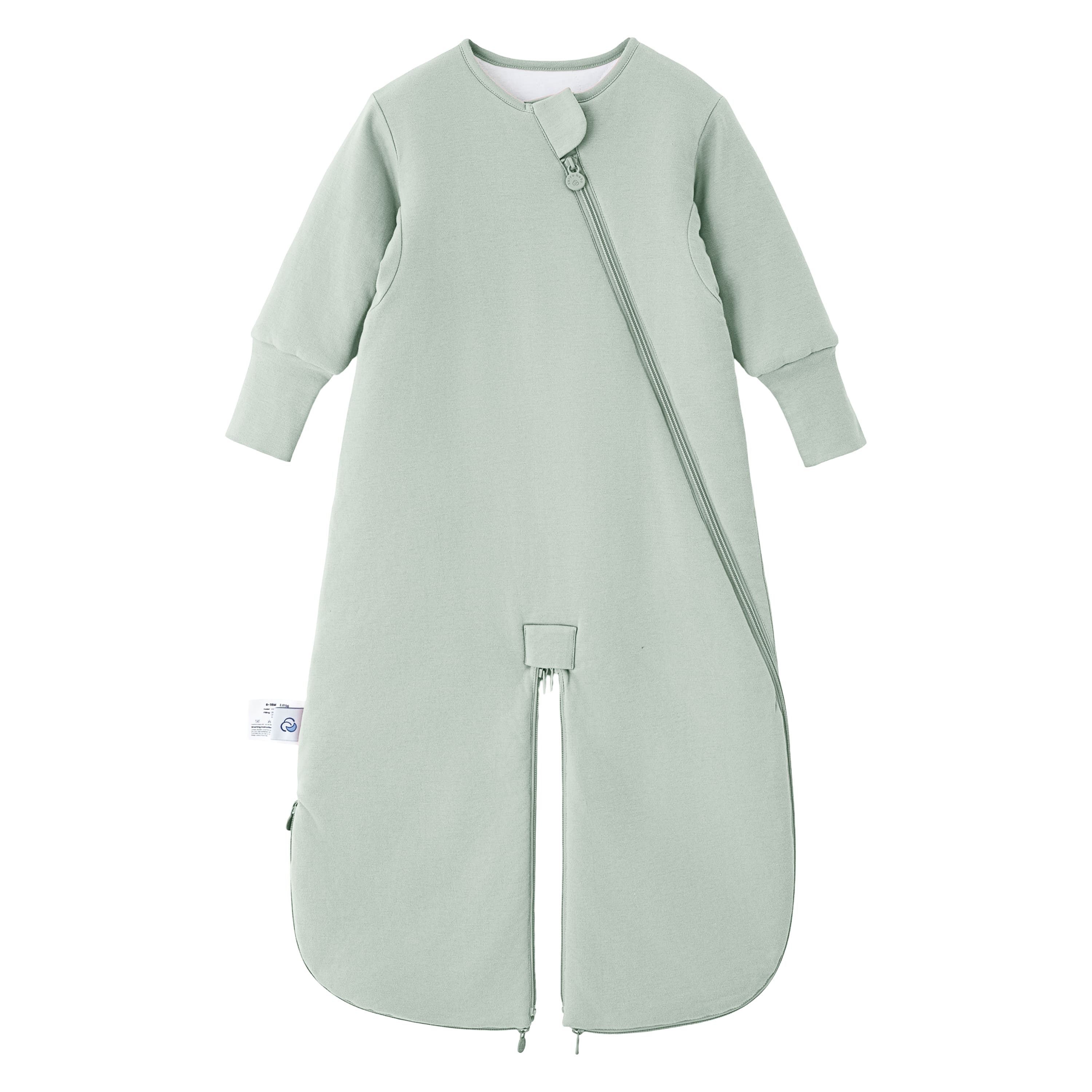 Sleep Suit Sack 3-in-1 2.5 TOG - Organic Cotton & Camel Wool - Pea Green