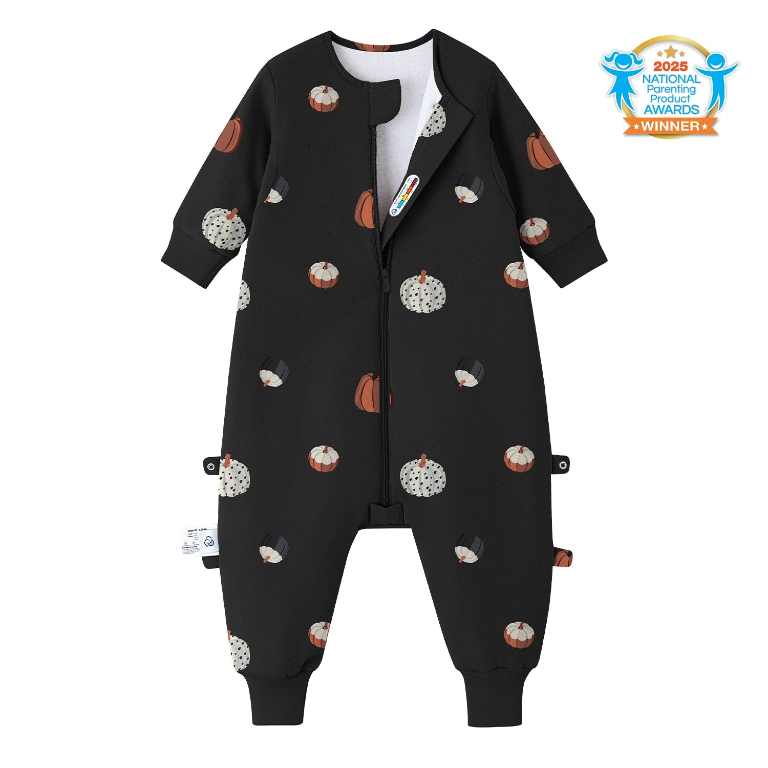 all-season-long-sleeve-sleep-sack-walker-1-0-tog-organic-cotton-camel-wool-pumpkin-dots