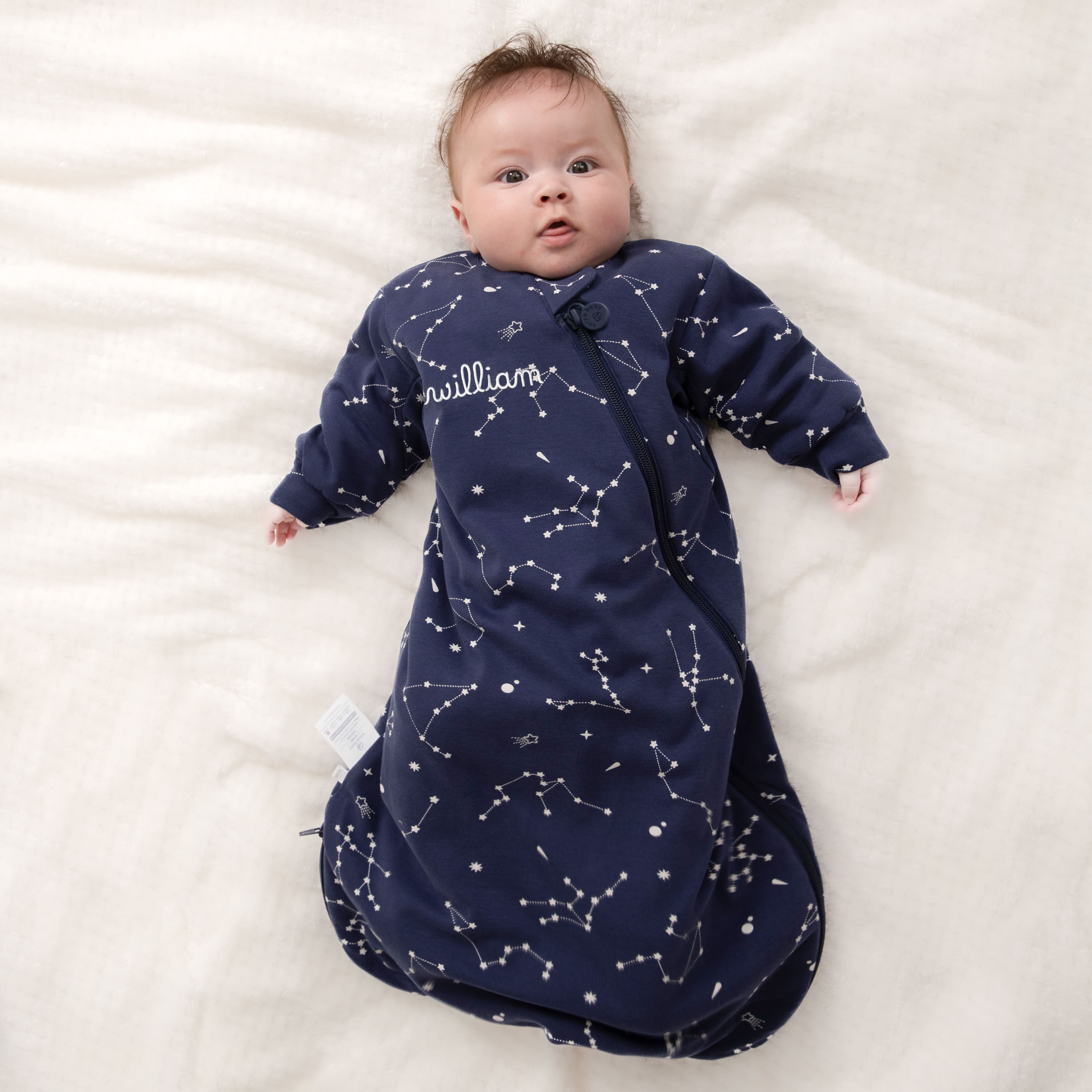 Organic Cotton & Camel Wool Long Sleeve Sleeping Bag 1.0 TOG - Constellation