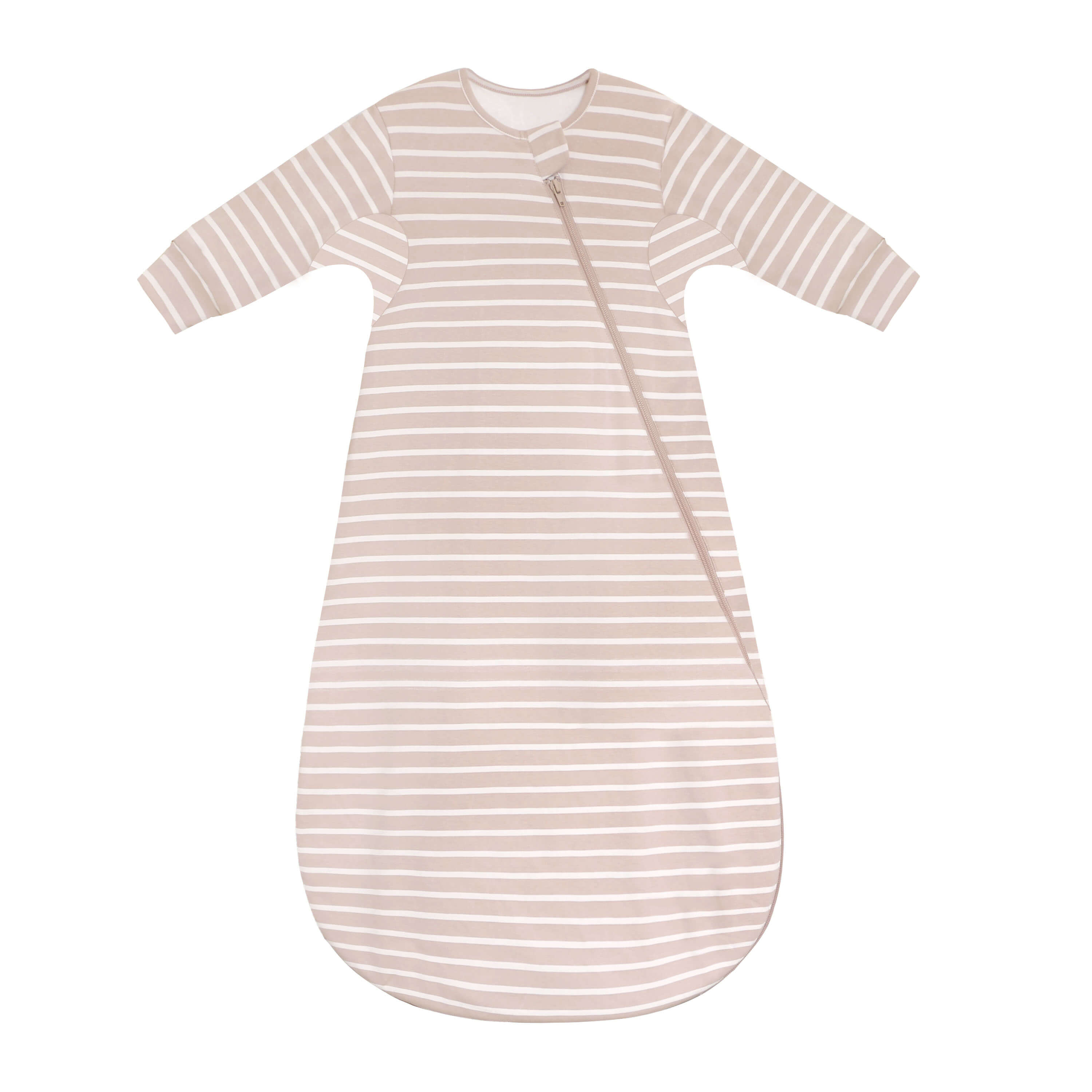Camel Wool Long Sleeve Sleep Sack 1.0 TOG - Dusty Pink Stripe