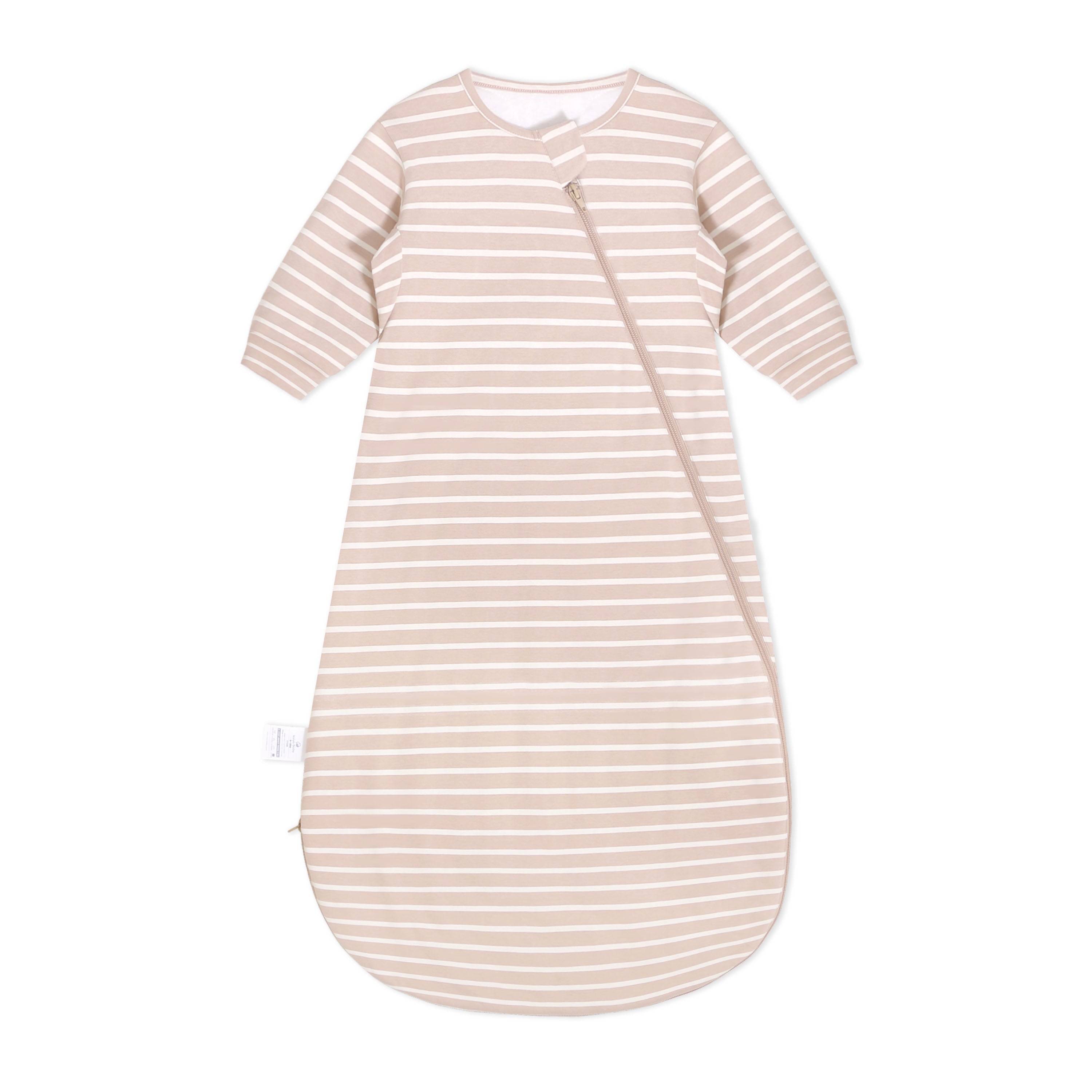 Organic Cotton & Camel Wool Long Sleeve Sleep Sack 1.0 TOG - Dusty Pink Stripe