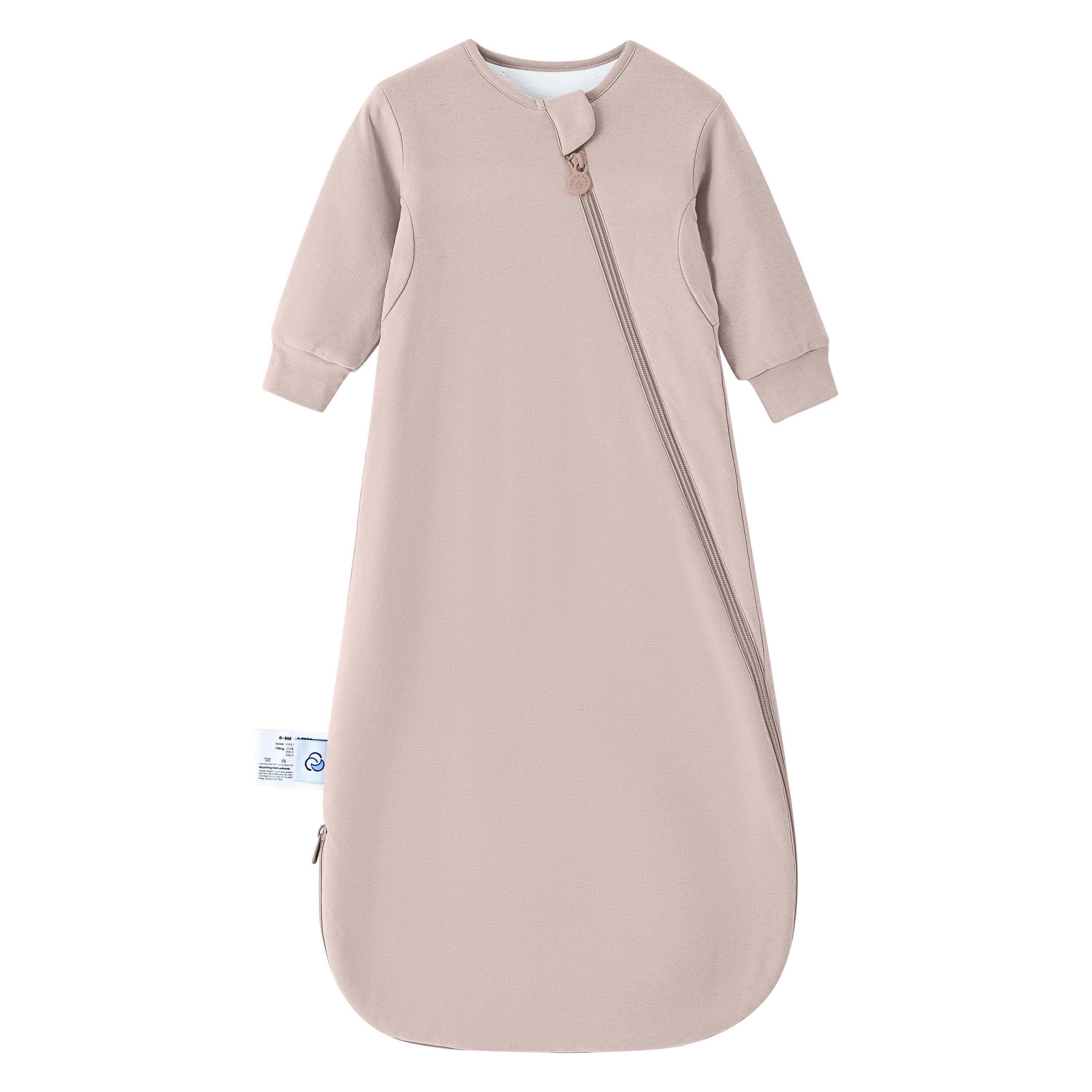 Organic Cotton & Camel Wool Long Sleeve Sleeping Bag 1.0 TOG - Dusty Pink