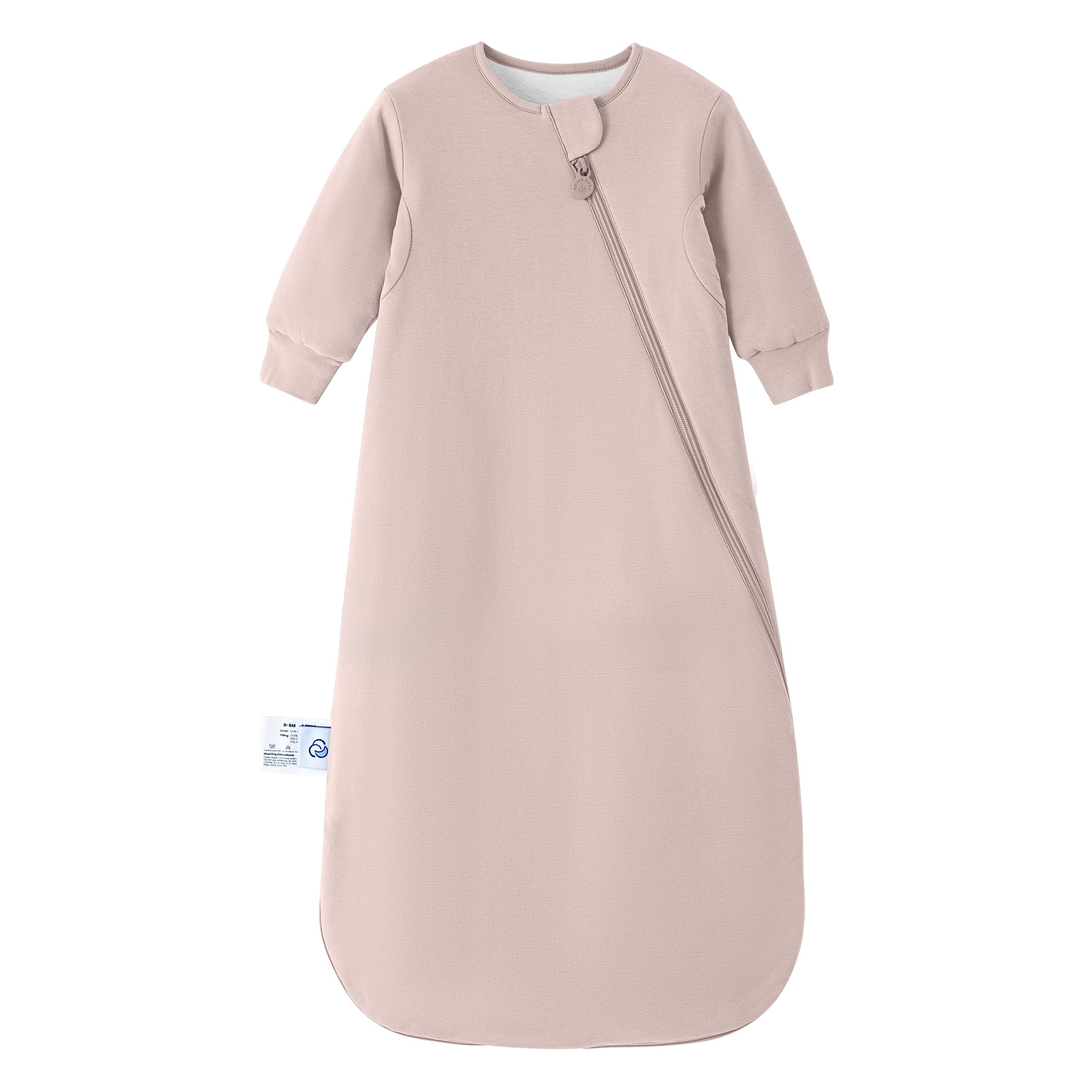 Organic Cotton & Camel Wool Long Sleeve Sleeping Bag 2.5 TOG - Dusty Pink