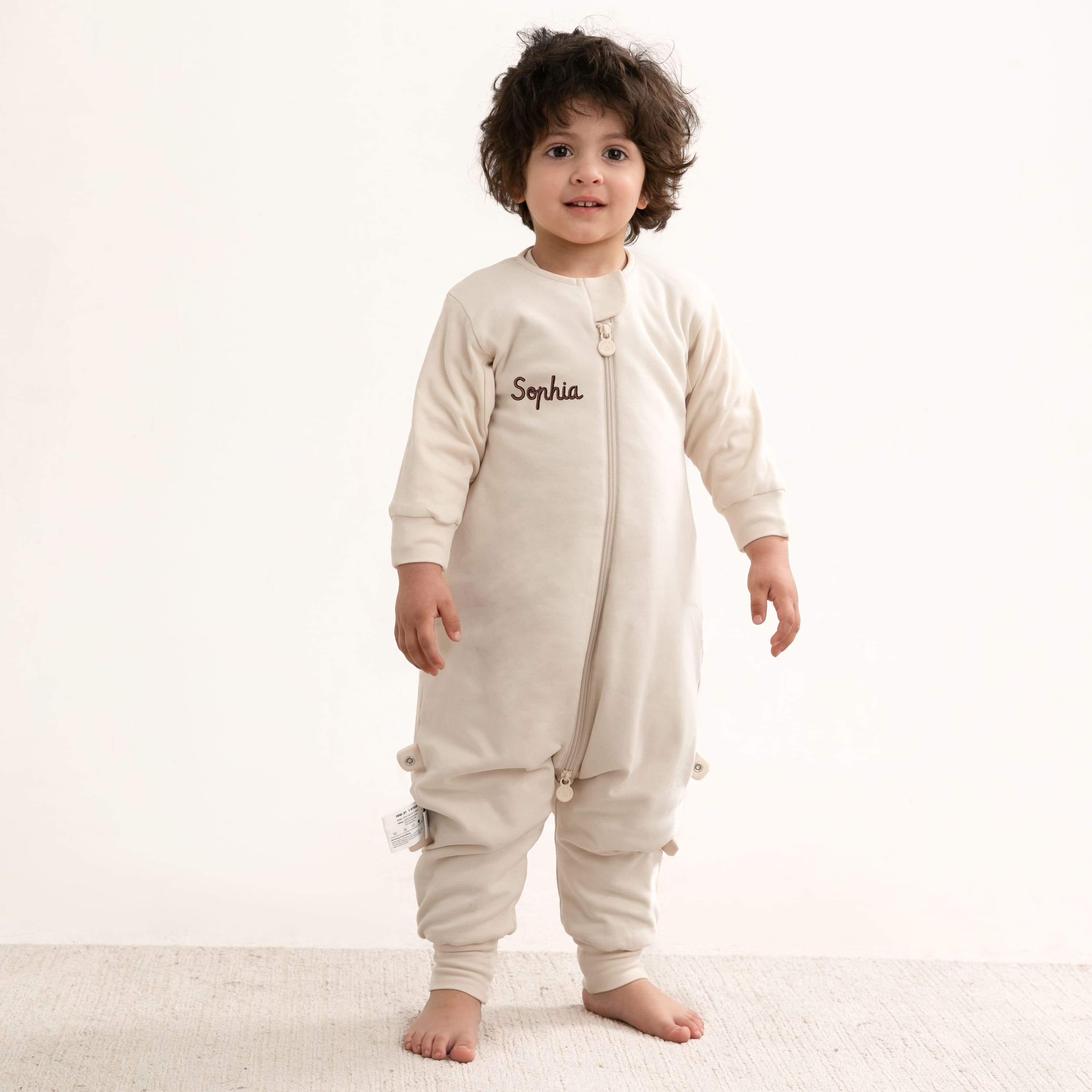 Organic Cotton & Camel Wool Long Sleeve Sleep Sack Walker 1.0 TOG - Cream