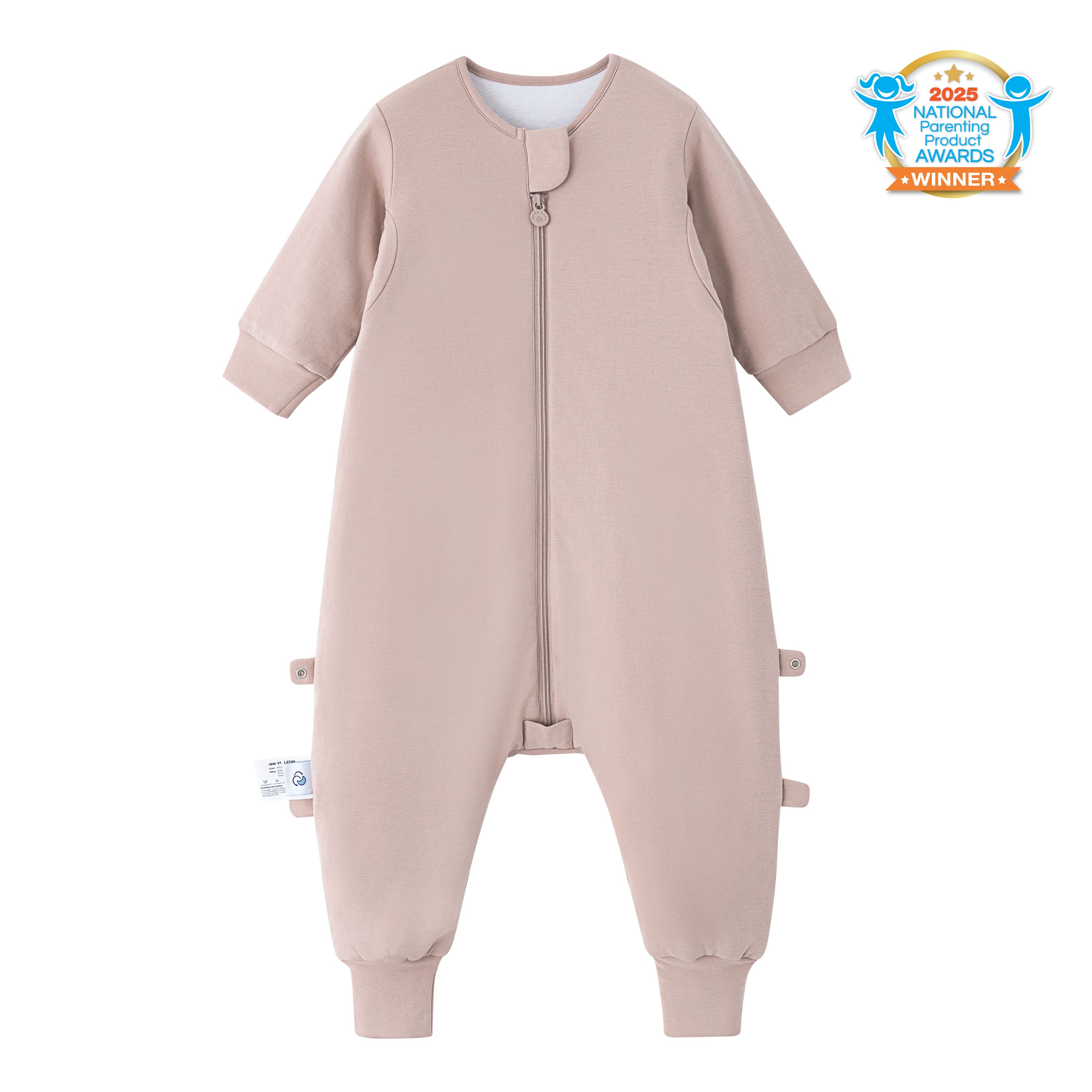 All Season Long Sleeve Sleep Sack Walker 1.0 TOG - Organic Cotton & Camel Wool - Dusty Pink