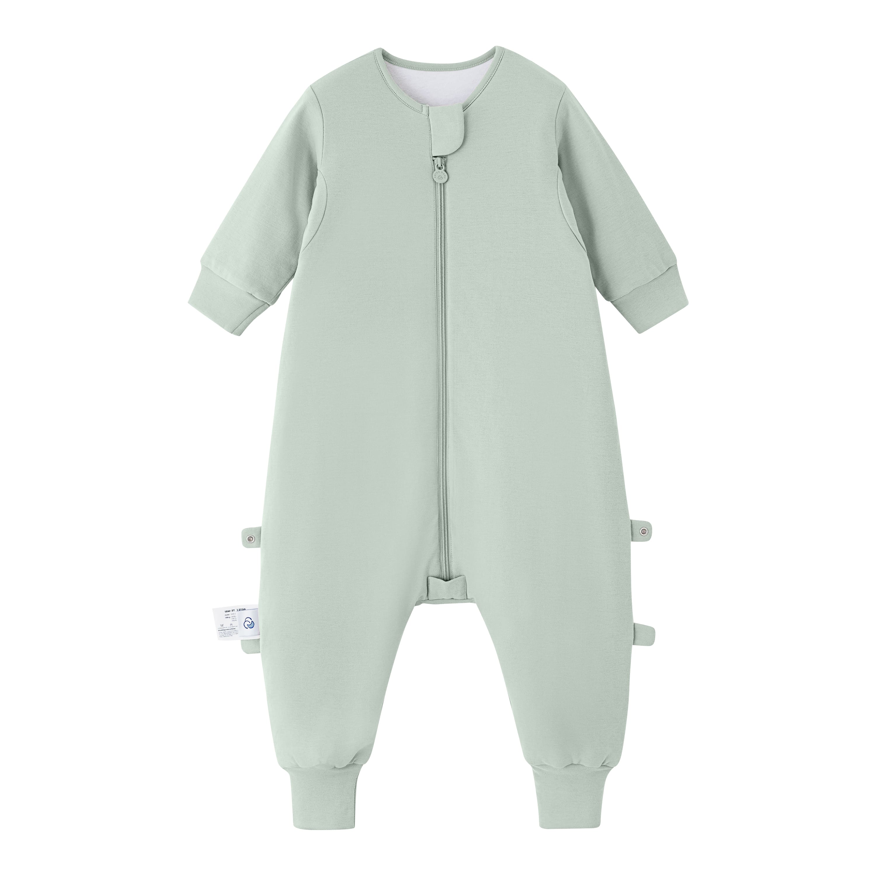 Organic Cotton & Camel Wool Long Sleeve Sleep Sack Walker 1.0 TOG - Pea Green