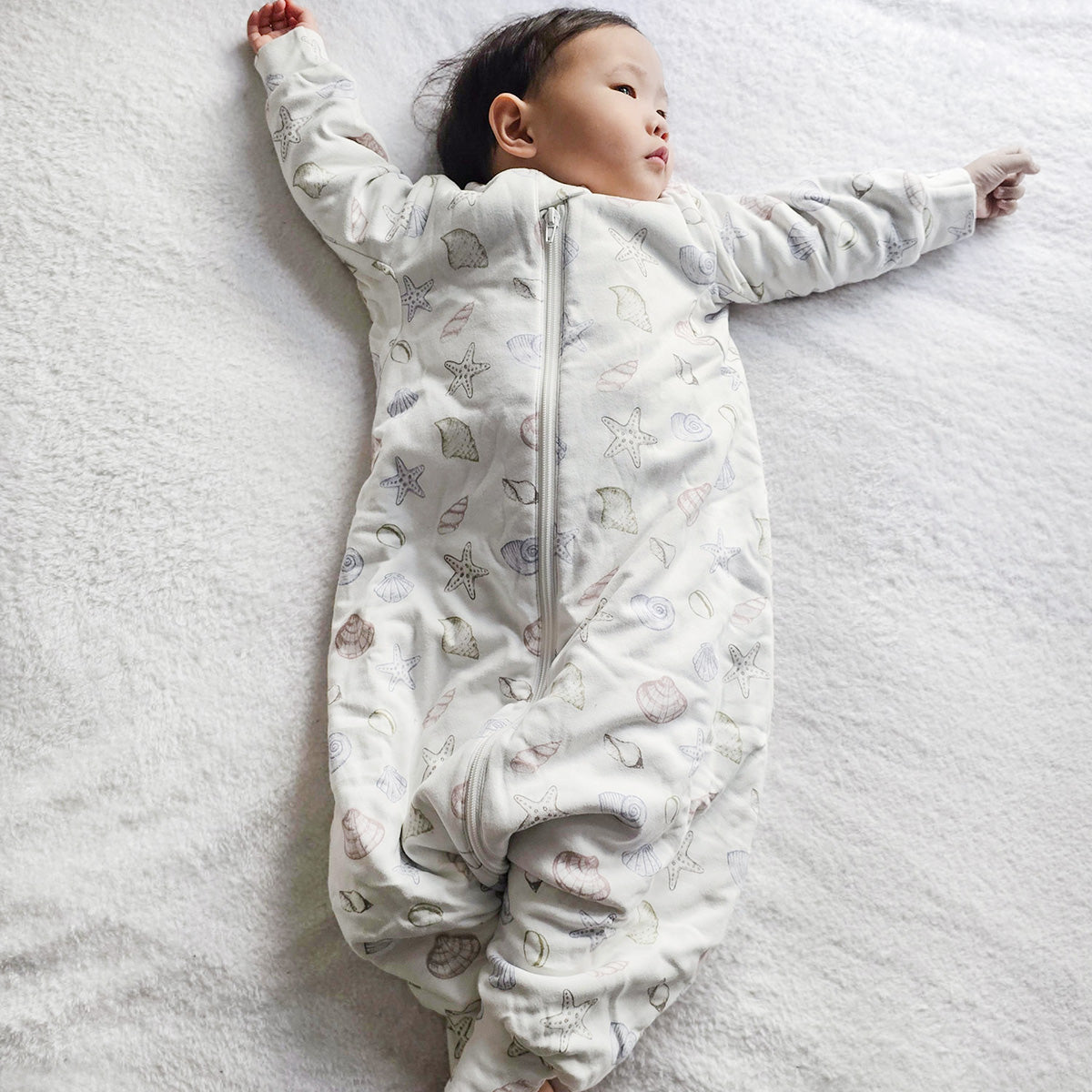 Organic Cotton & Camel Wool Warm Long Sleeve Sleep Sack With Feet 2.5 TOG - Shell