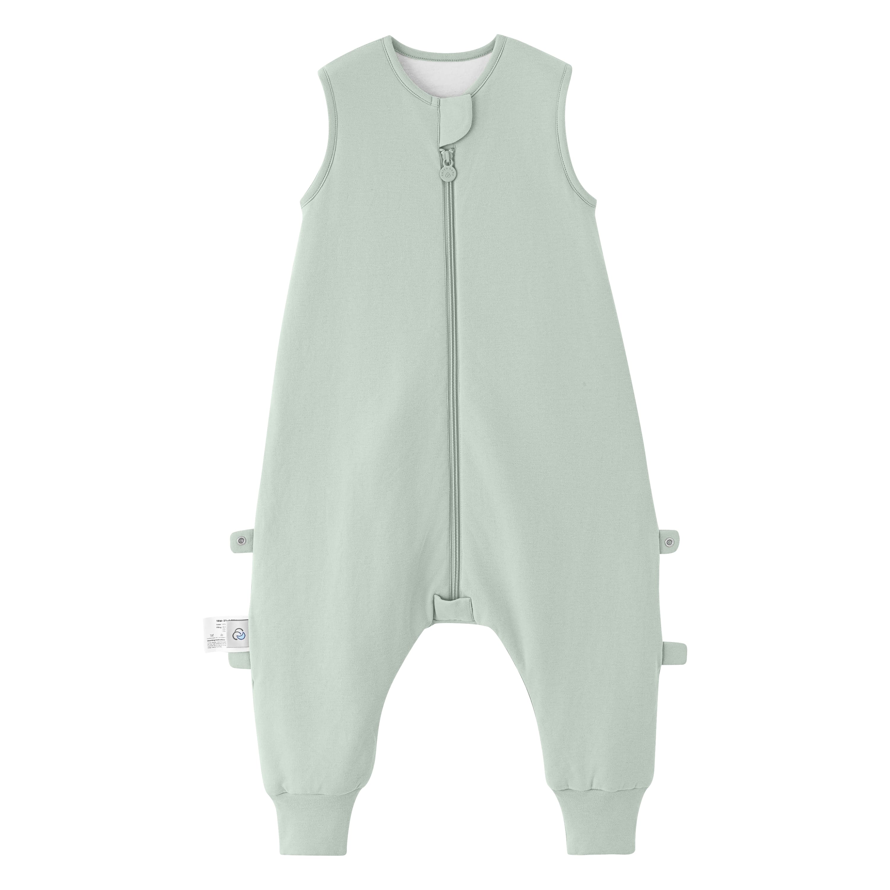 Organic Cotton & Camel Wool Sleeveless Sleep Sack Walker 1.0 TOG - Pea Green