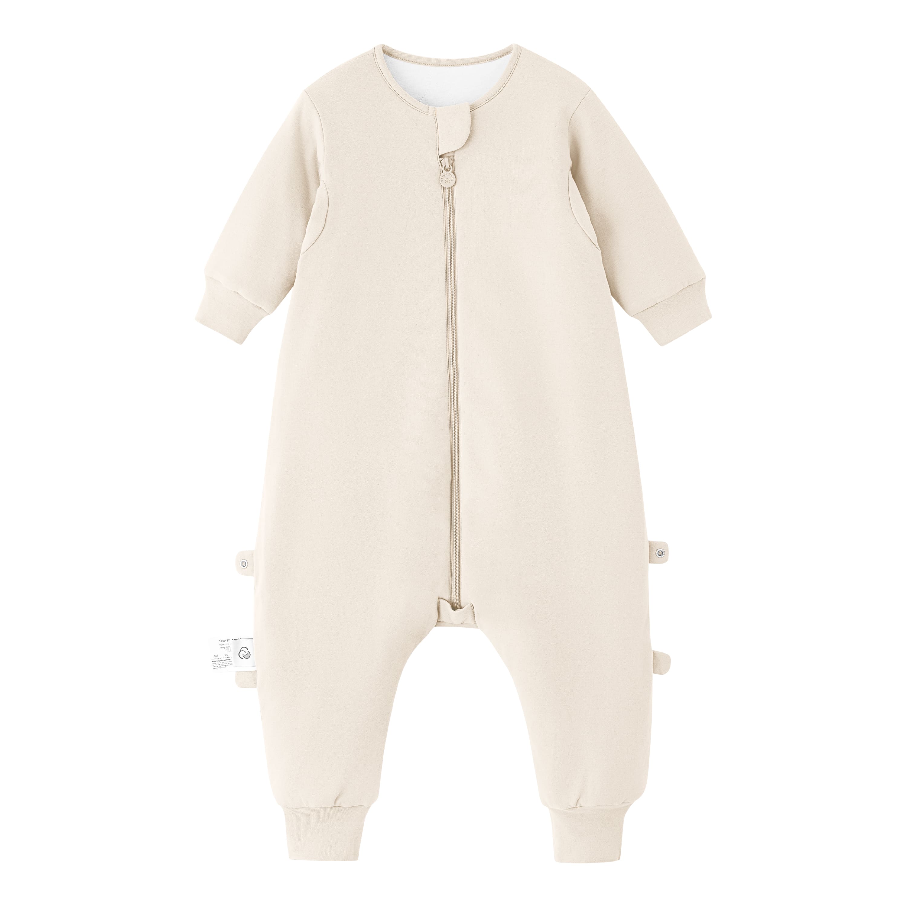 Organic Cotton & Camel Wool Warm Long Sleeve Sleep Sack Walker 2.5 TOG - Cream