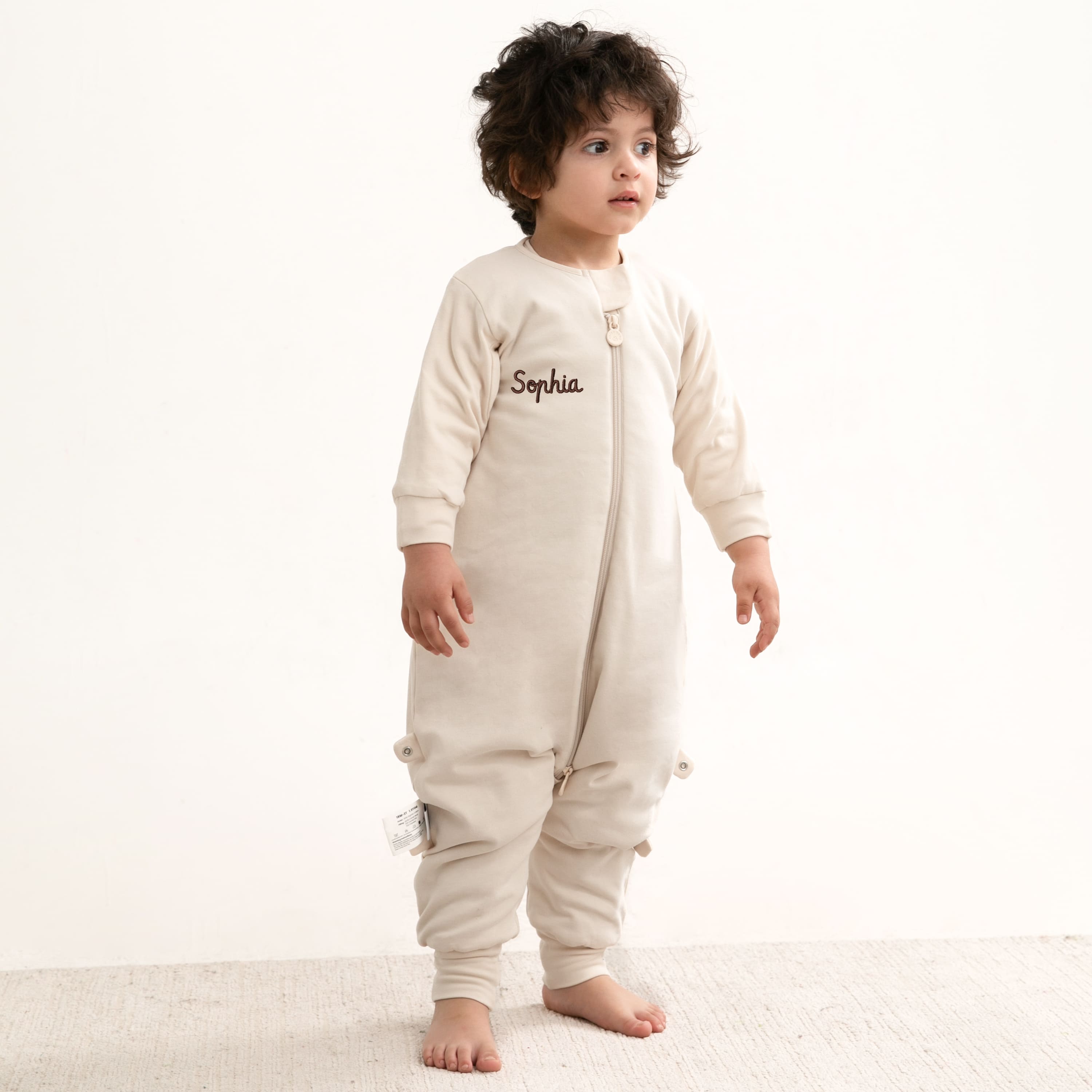Organic Cotton & Camel Wool Warm Long Sleeve Sleep Sack Walker 2.5 TOG - Cream