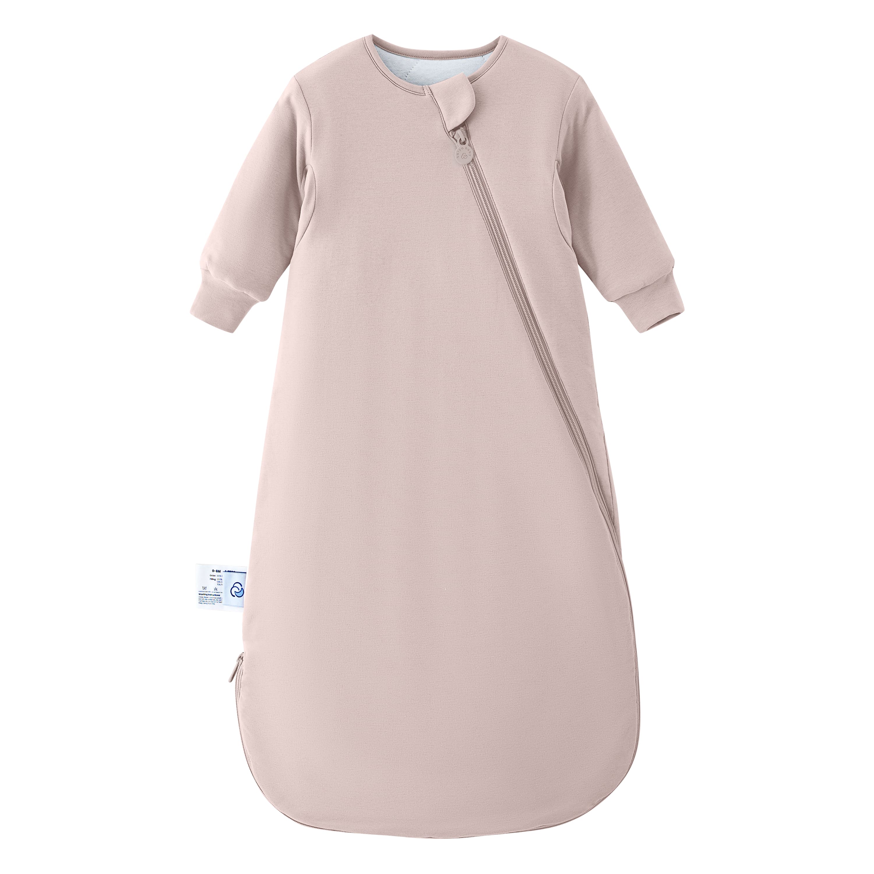 Organic Cotton & Camel Wool Winter Sleeping Bag With Arms 3.5 TOG - Dusty Pink