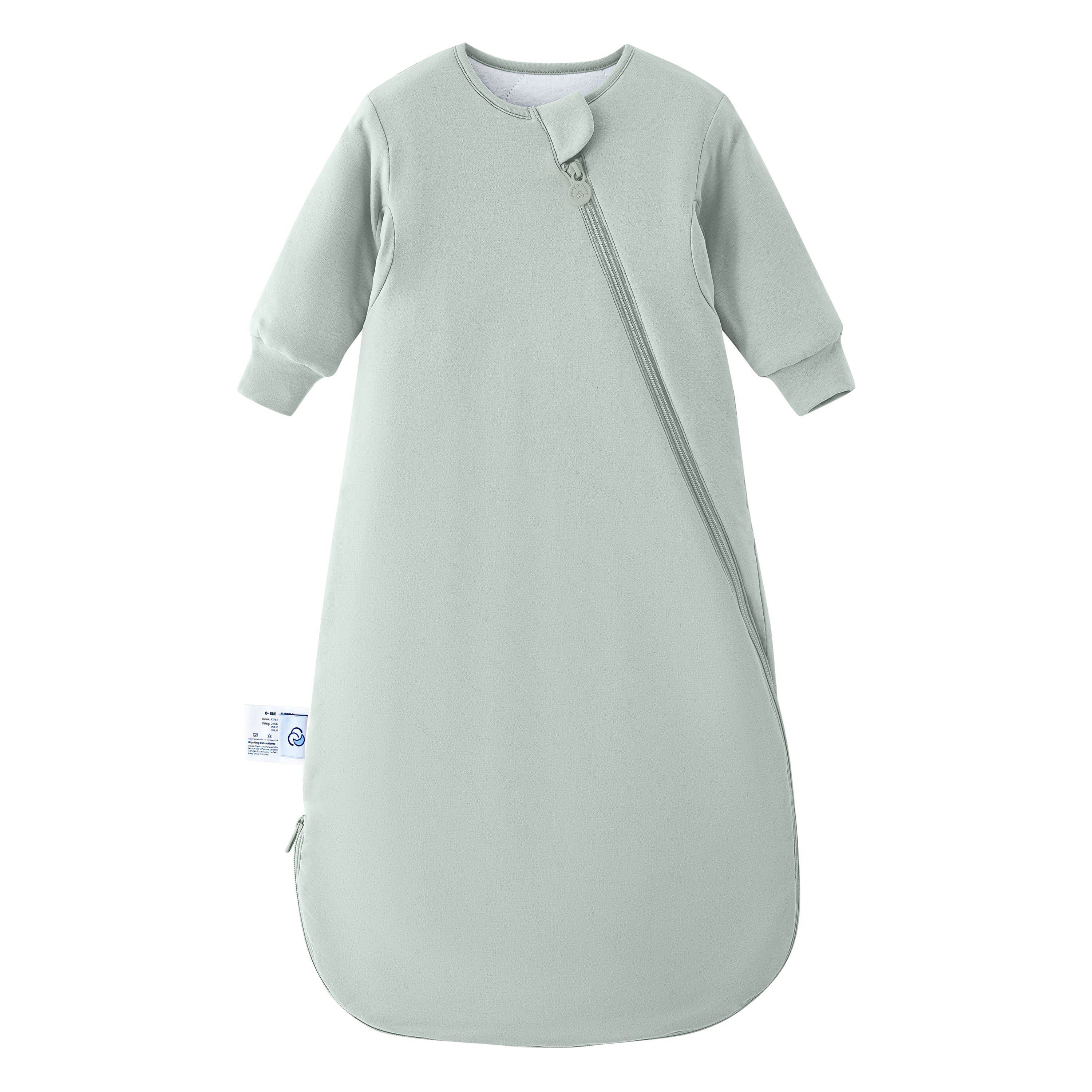 Organic Cotton & Camel Wool Winter Long Sleeve Sleep Sack 3.5 TOG - Pea Green