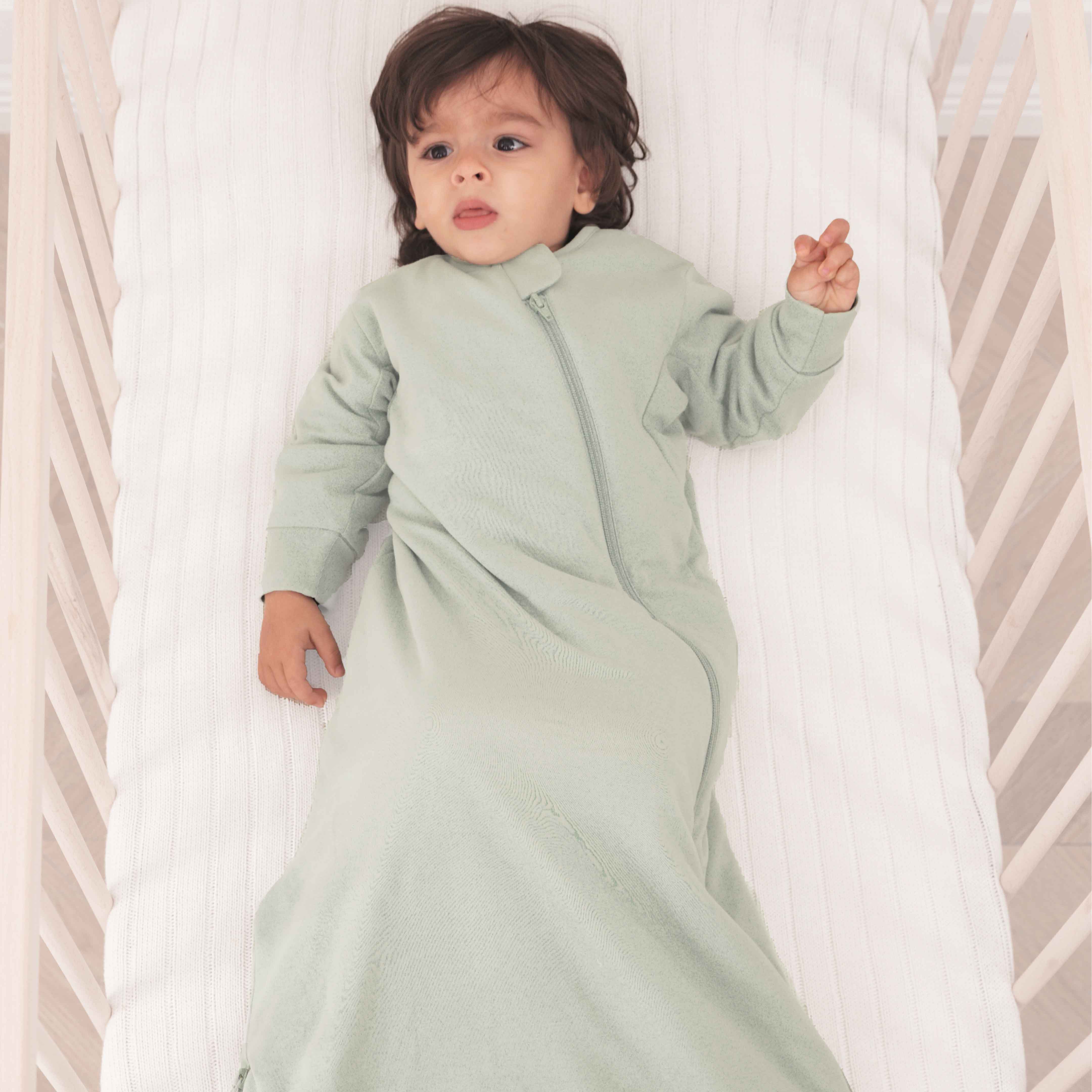 Camel Wool Winter Sleep Sack With Arms 3.5 TOG - Pea Green